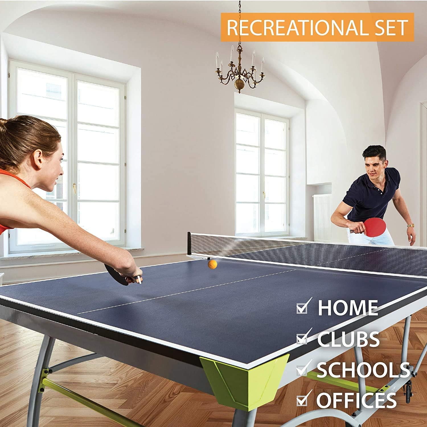 Mantraraj Table Tennis Rackets Complete Set 2 Paddle Bats 3 Balls Net With Clamps Practise Tournament Play Family Game 2 Player Ping Pong For Fun Play at School Home Sports Club or Office - Image 4