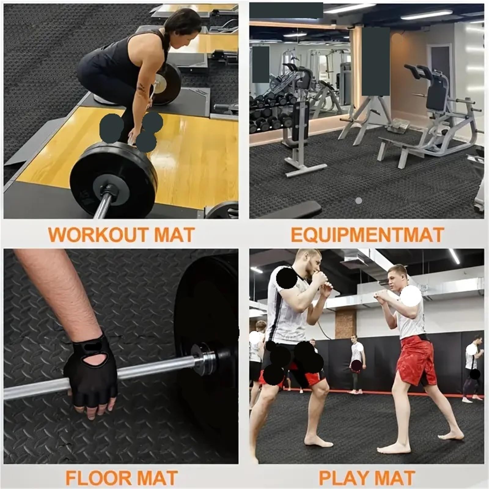 Estera de Fitness Antideslizante e Impermeable, protección del Suelo Que Absorbe los Golpes, Empalme, Estera Ejercicio, baldosas Entrenamiento Yoga eléctricas, 8 Uds para Gimnasio(Gray)