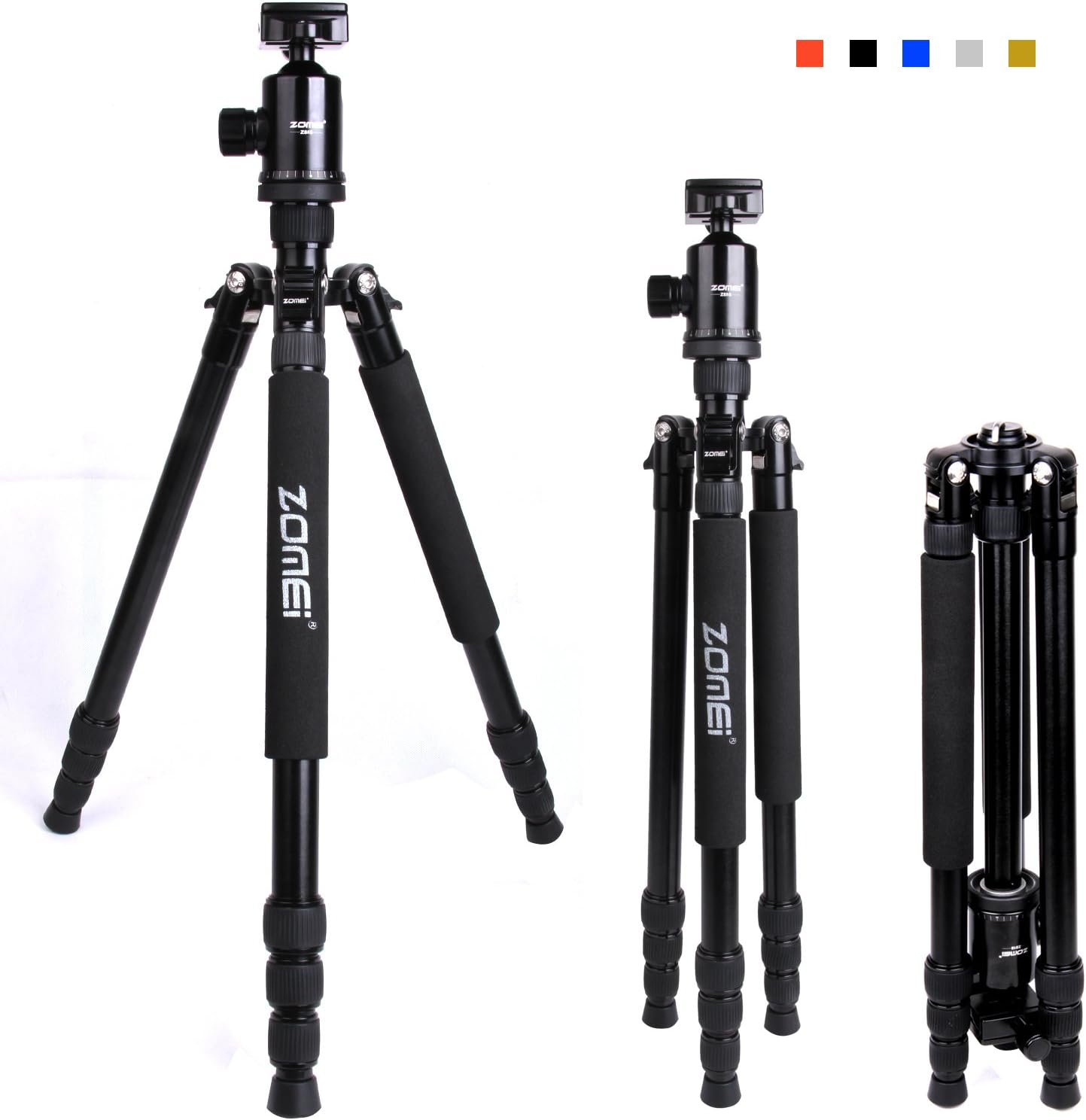 Zomei Z888 Light Weight Heavy Duty Portable Magnesium Aluminium Travel Tripod Come With Quick Release Plate Ball Head and Carry Case For Canon Sony Nikon Samsung DSLR