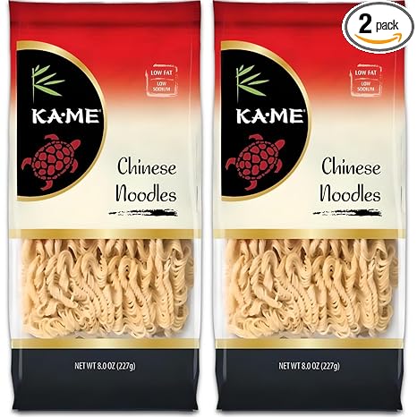 Ka-Me Chinese Noodles, Low Fat, Low Sodium, 8oz Pouches (2 Pack)