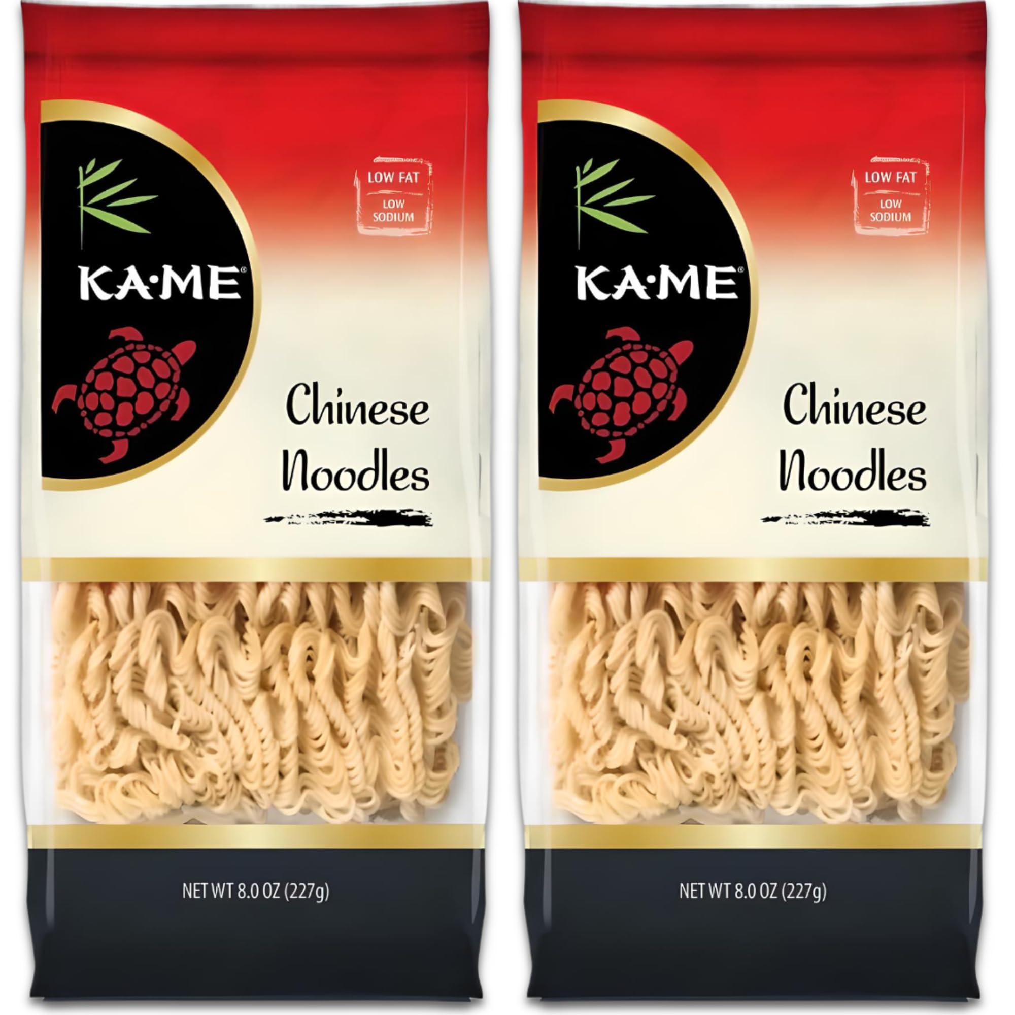 Ka-Me Chinese Noodles, Low Fat, Low Sodium, 8oz Pouches (2 Pack)