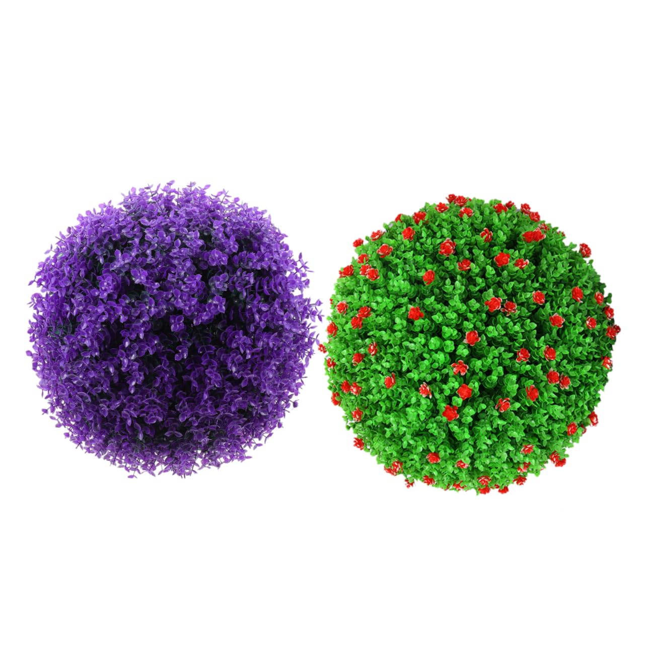 Ciieeo 2pezzi Palline Decorative Artificiali Per Topiaria Da Piante Sospese Eucalipto Con Fiori Rossi Decorazioni Per Interni Ed Esterni ø