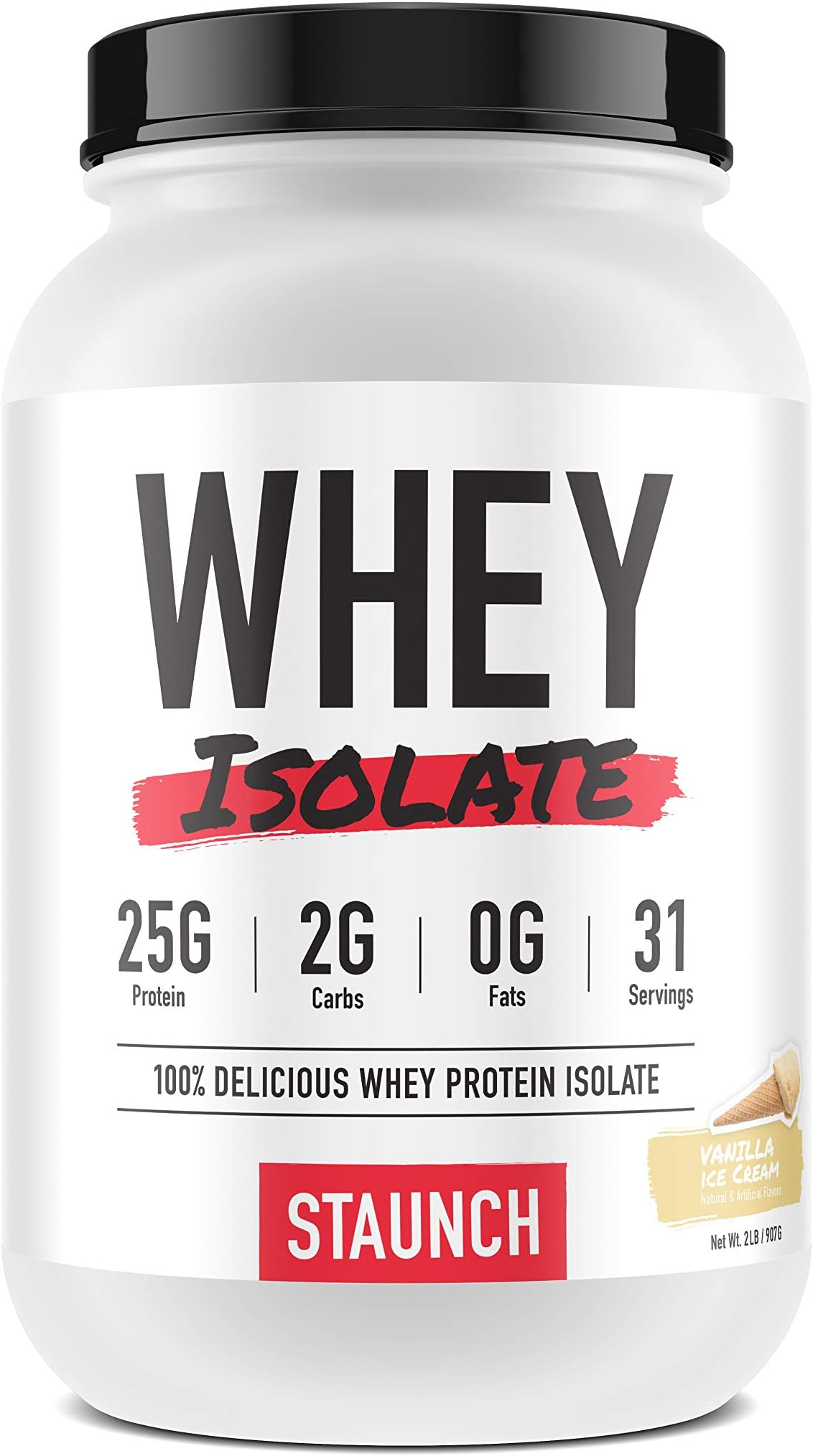 Staunch Whey Isolate (Vanilla Ice Cream) 2 LBS - Whey Protein Isolate
