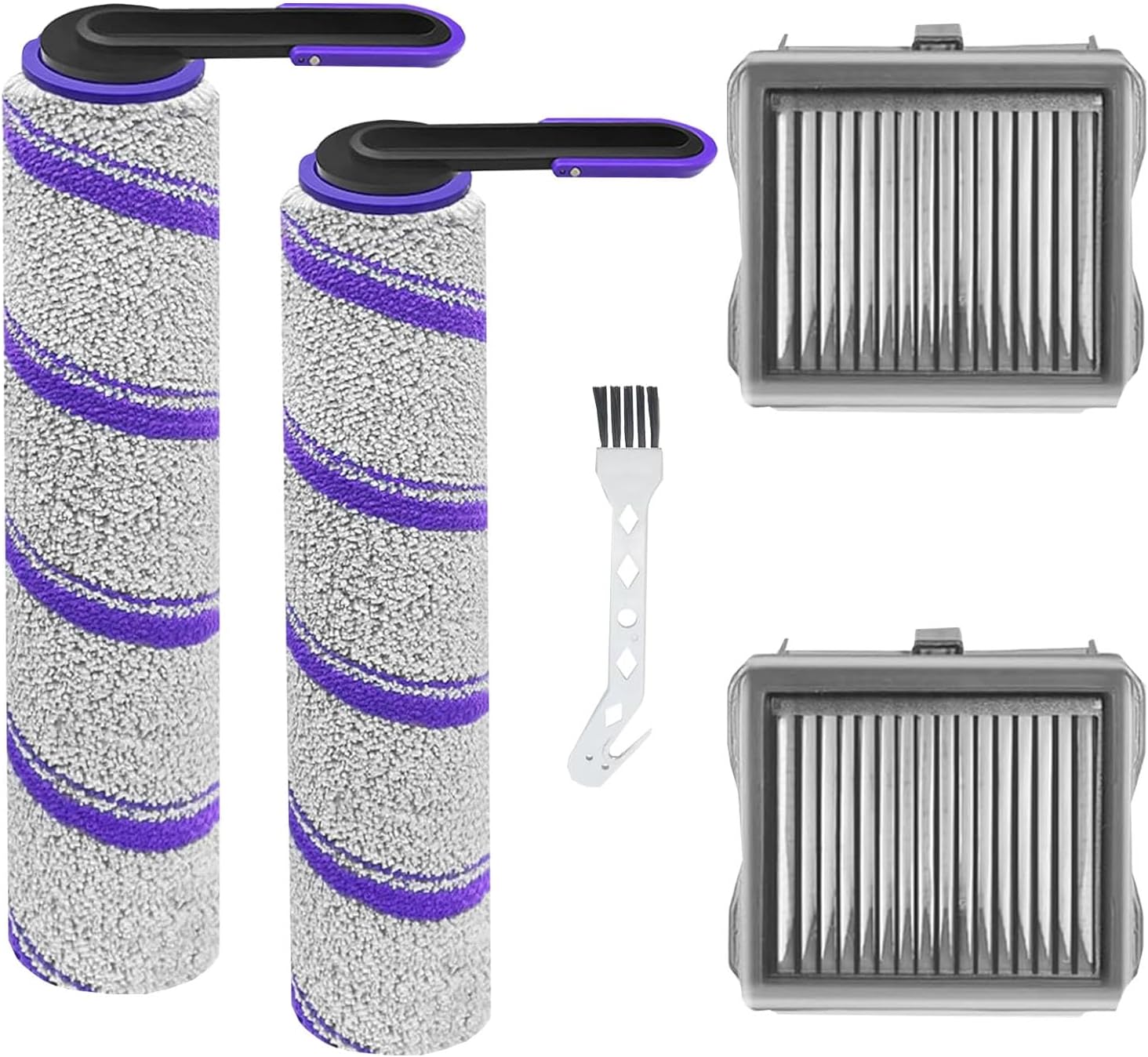 Replacement Parts for Narwal S30/S30 Pro Wet Dry Vacuum Cleaner Spare Accessories, 2 Roller Brushes 2 Filters 1 Cleaning Brush
