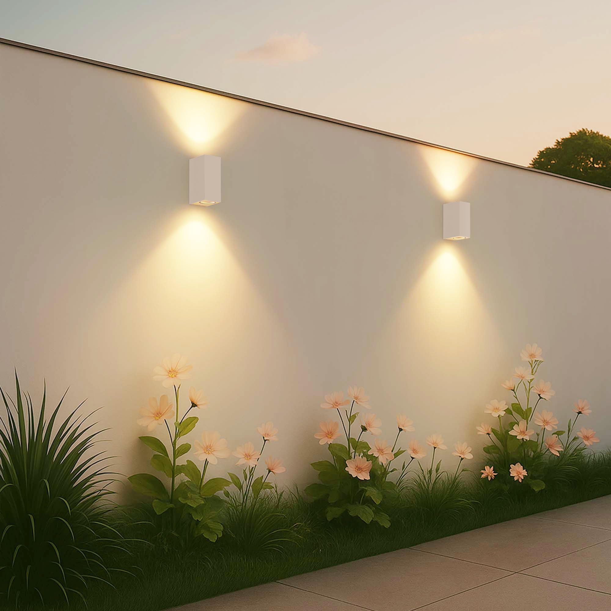 Ledvion - Outdoor Wall Lamp, Cube, GU10 Fitting, Beige, Cube beige - Image 3