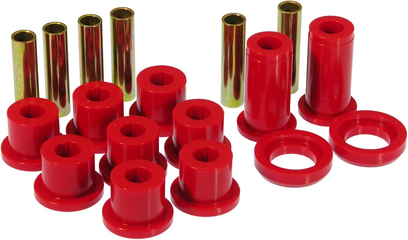 Prothane 7-1016 Red Rear Spring Eye and Shackle Bushing Kit