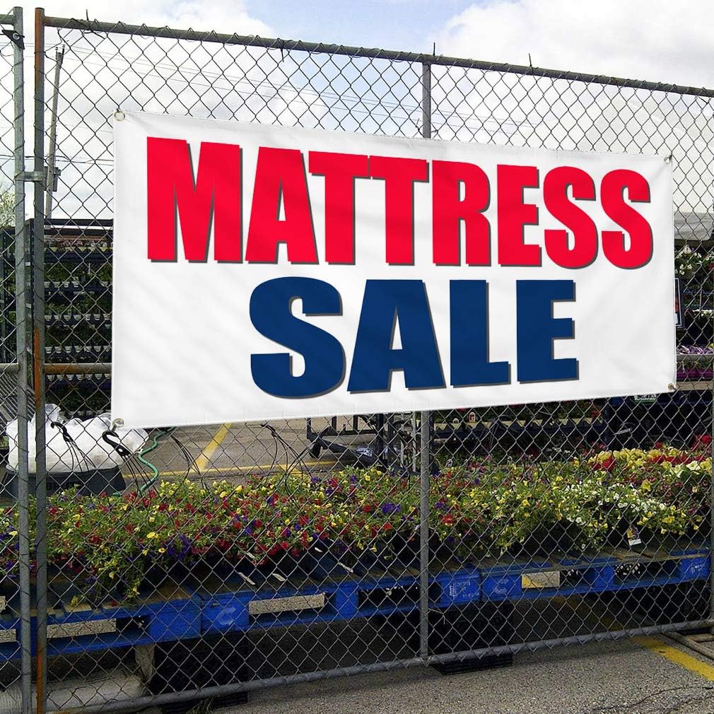Vinyl Banner Multiple Sizes Mattress Sale Business A Business Outdoor Weatherproof Industrial Yard Signs White 4 Grommets 24x36Inches