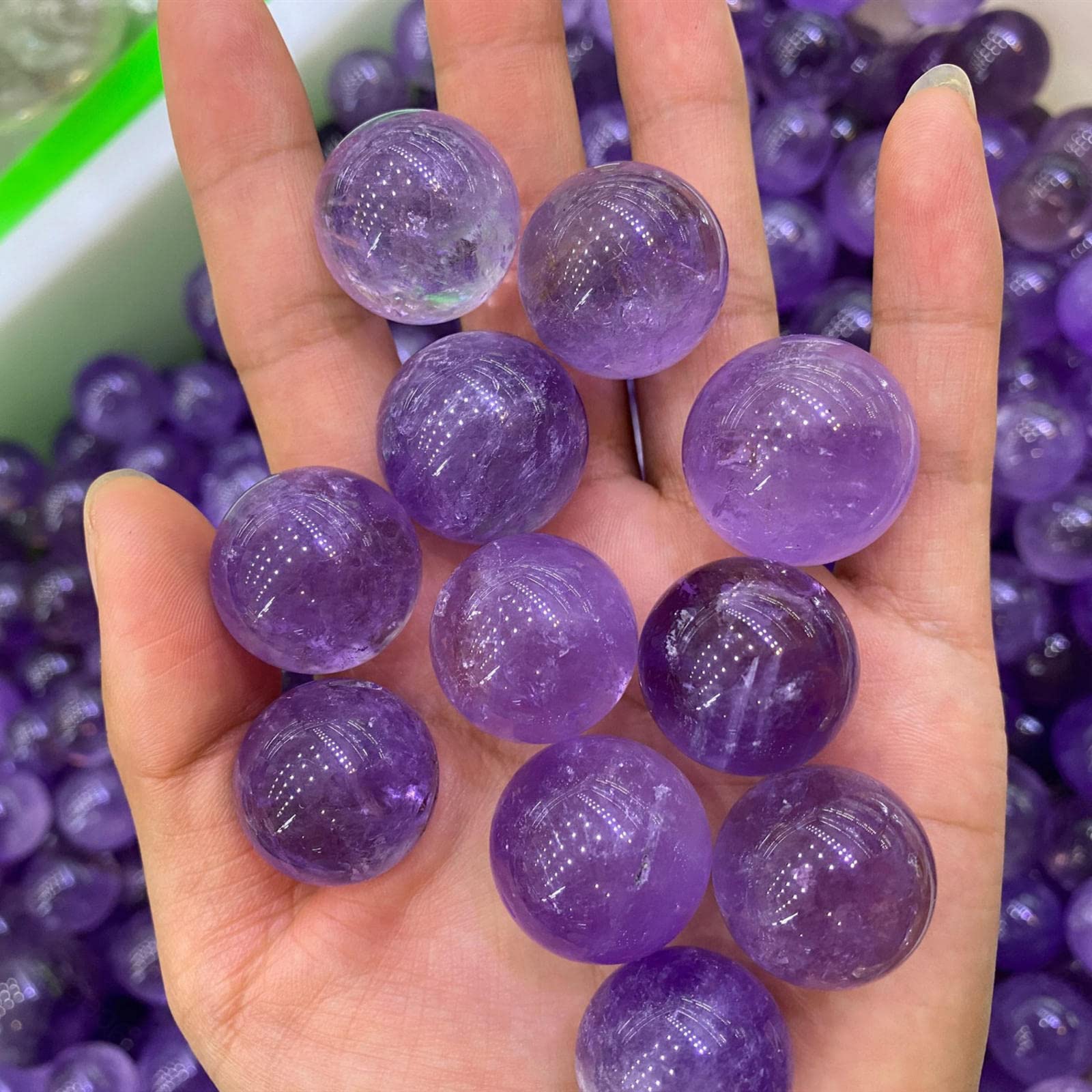NHKSFBLQ Amethyst Crystals Purple Amethyst Quartz Sphere Ball 5pcs,AmethystBall-4cm