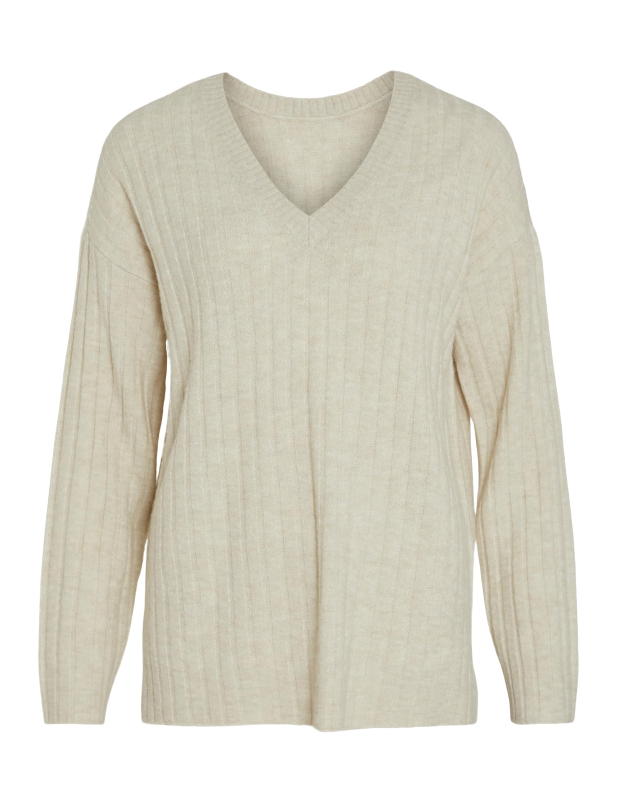 Vila Female Knitted V-Neck Jumper, Birch, S