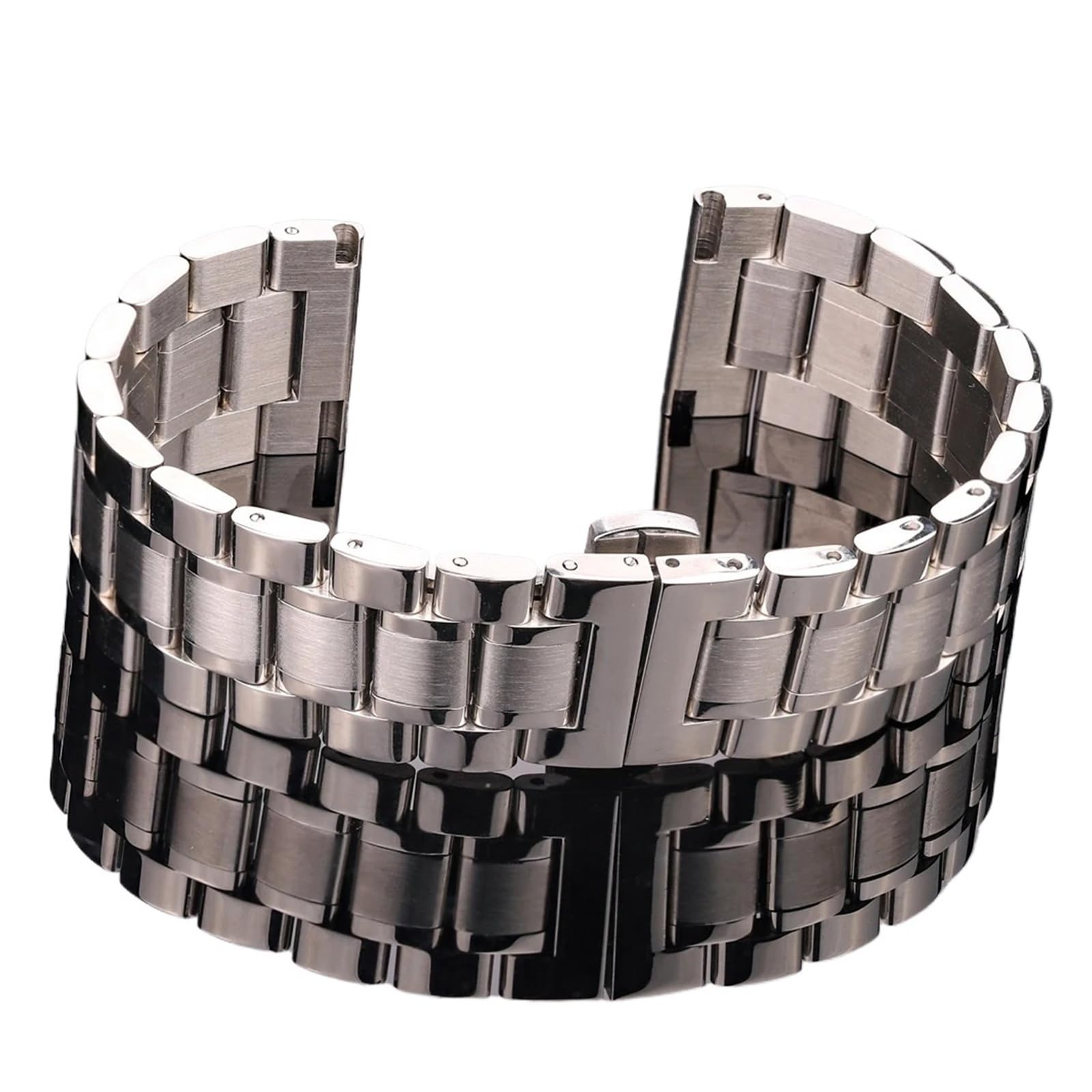yingyingjia Pasek Do Zegarka Ze Stali Nierdzewnej Bransoleta Uniwersalny Pasek Metalowy 16 Mm Do 24 Mm Solidny Pasek Do Zegarka Dla Mężczyzn Fine Steel Accessories