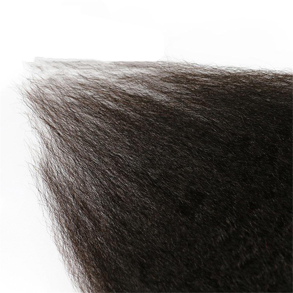 8 Teiliges Set Kinky Straight Clip in Extensions 100% Remy Echthaar Virgin Hair Yaki Haarverlängerung,1# Schwarz, 120g