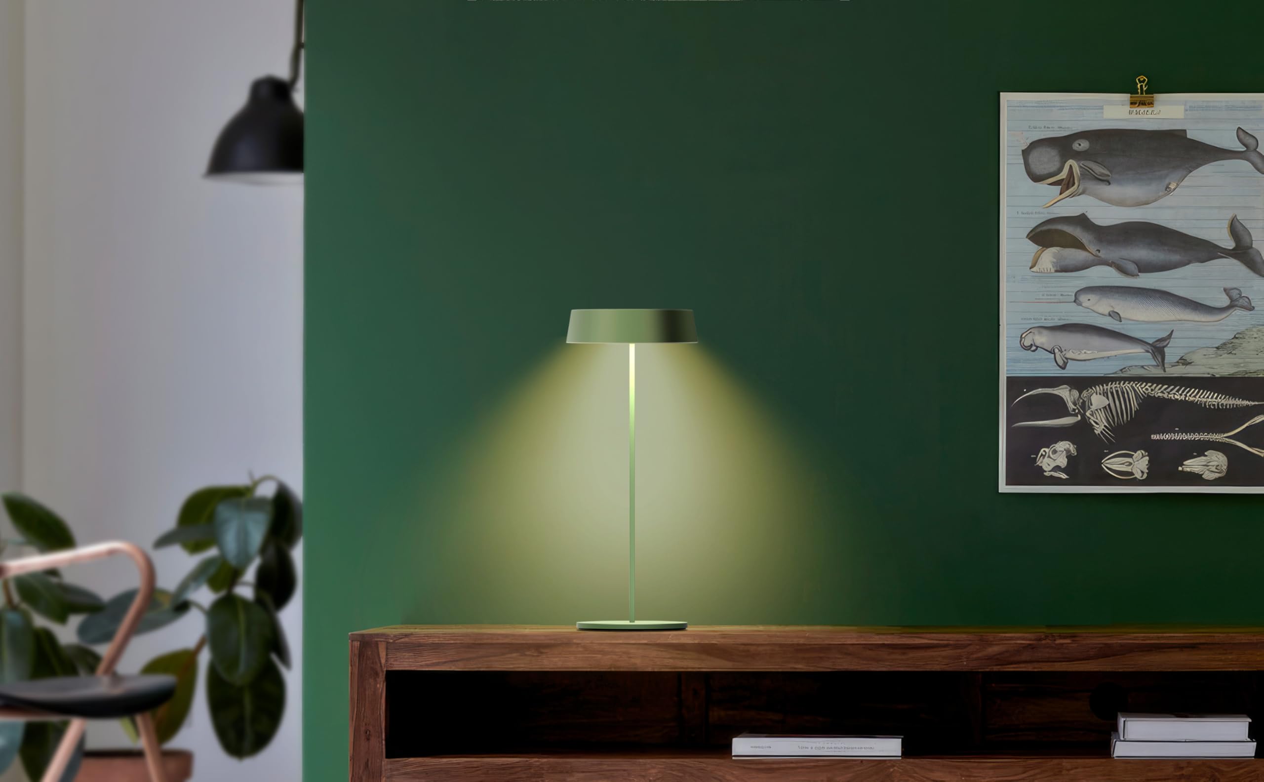 Palmina 901,2 Led Tischlampe Dimmbar,4400mah Led Tischlampe Kabellos, IP54-Schutz, Lampe Für Den Innen-/Außenbereich, Geeignet Für Abendessen, Lesen, Schlafzimmer, Garten Und Vieles Mehr/Grün