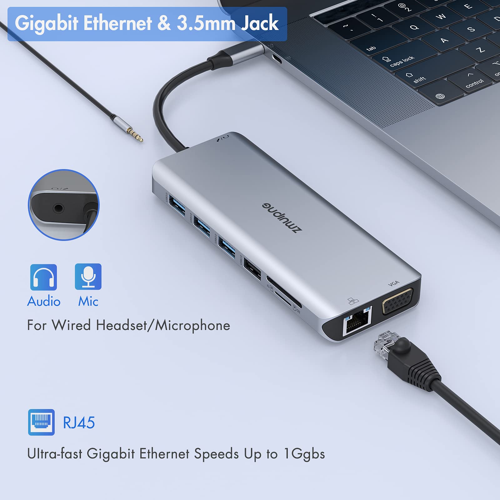 USB C Docking Station Dual Monitor HDMI for Dell HP, Thunderbolt 3/4
