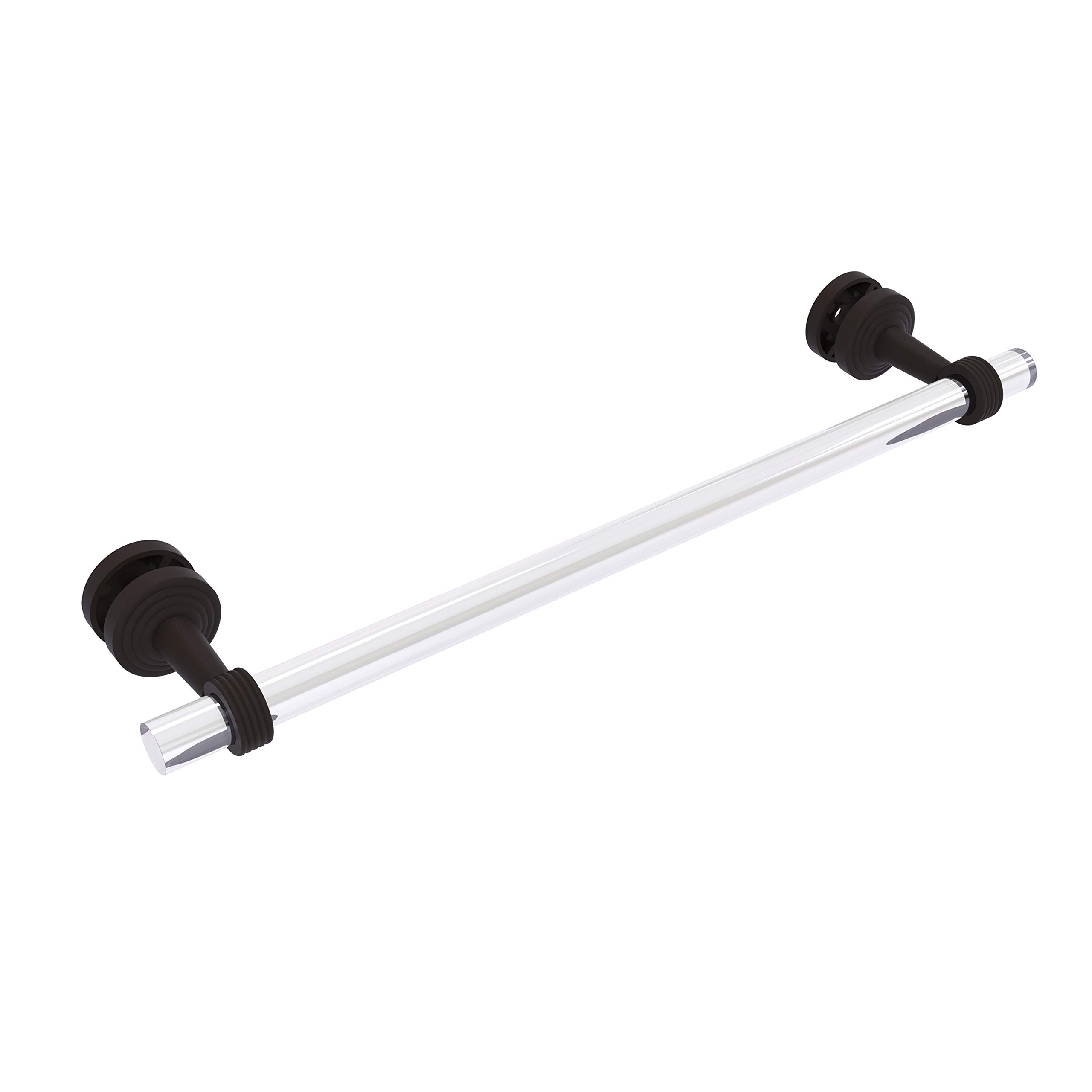 Photo 1 of Allied Brass PB-41G-SM-18 Pacific Beach Collection 18 Inch Groovy Accents Shower Door Towel Bar, Oil Rubbed Bronze