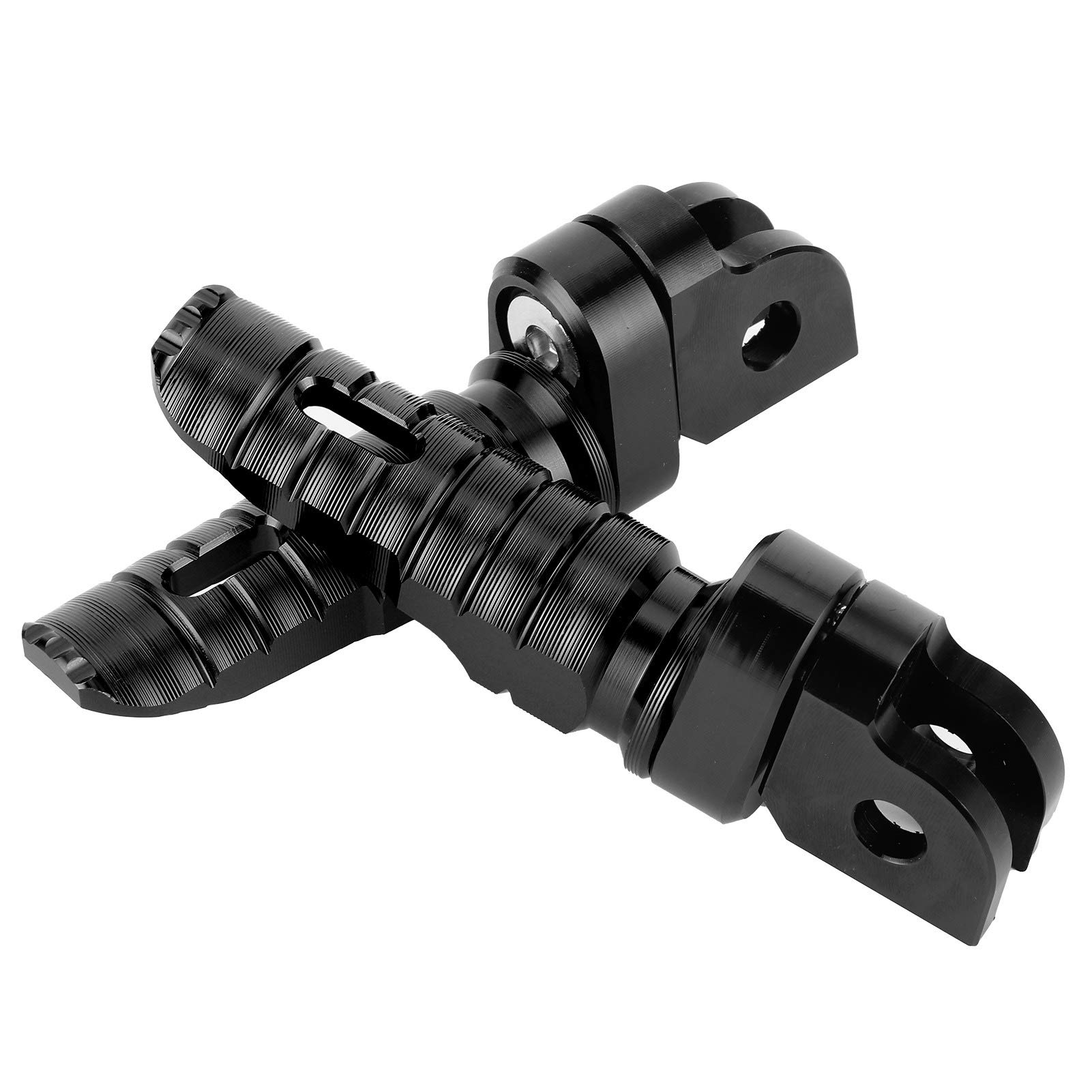 Coppia pedane anteriori moto in lega di alluminio anteriore sinistra destra adatta per Yamaha MT‑03 MT‑25 MT‑07 MT‑09 R3 XJ6(Nero)