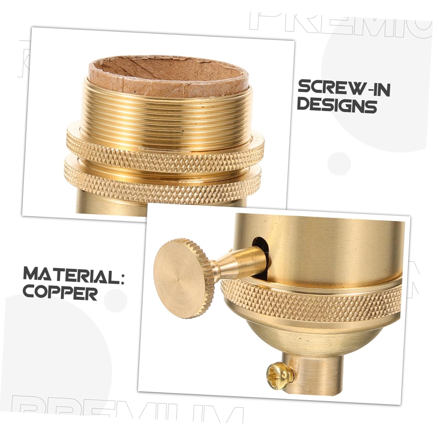 DOITOOL 4pcs Retro Lamp Socket Holder Vintage Light Bulb Socket Knob DIY Industrial Lamp Parts