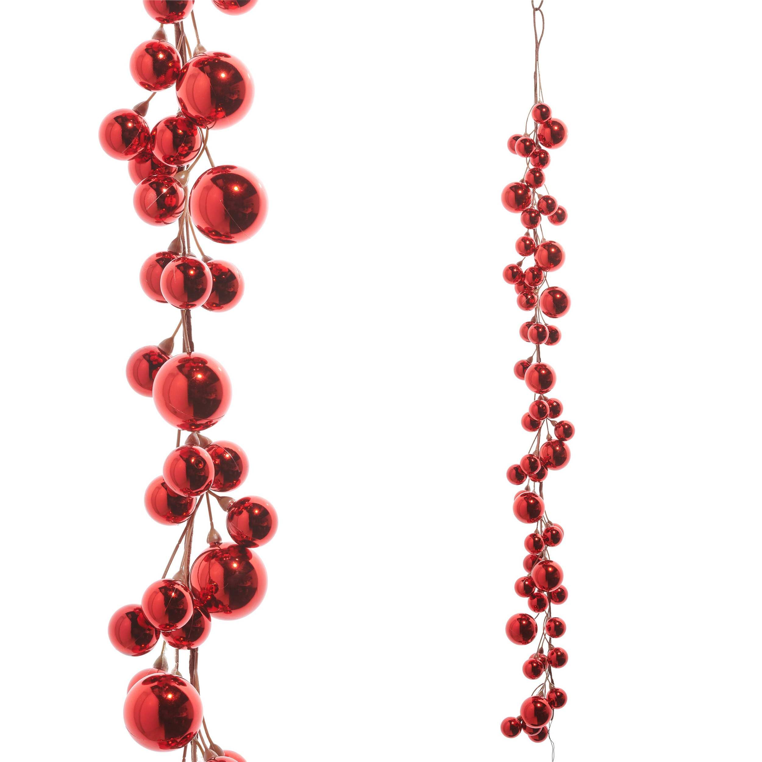 Seasonal (Red) - - 1.2m Red Christmas Ball Garland