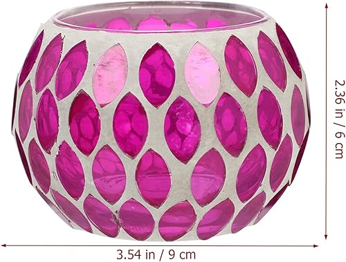 Miniatura 6 de Amosfun Decoración de mesa de comedor, candelita de mosaico, portavelas votivas de vidrio, soporte de vela romántico para suministros de fiesta de