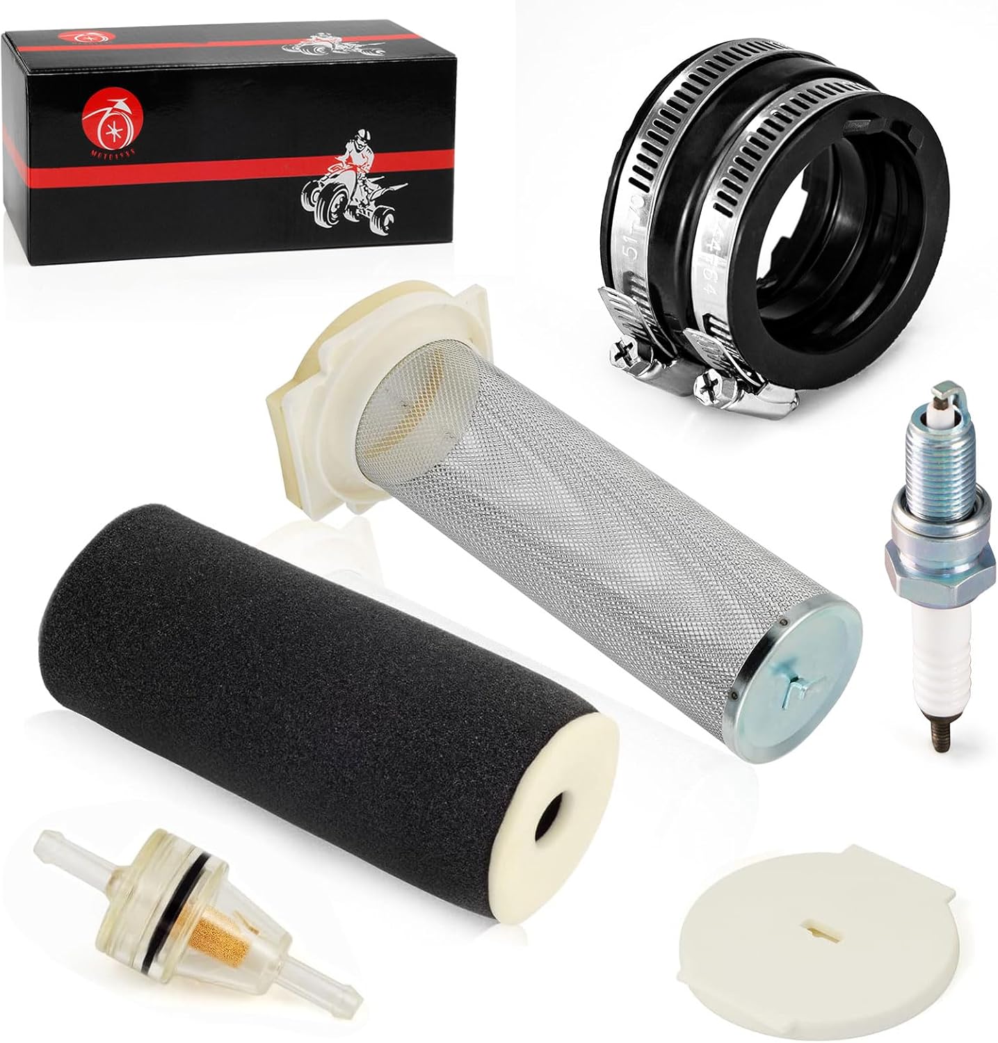 Air Filter Guide End Cap Kit Spark Plug Intake Manifold For Yamaha Grizzly 660 2002-2008