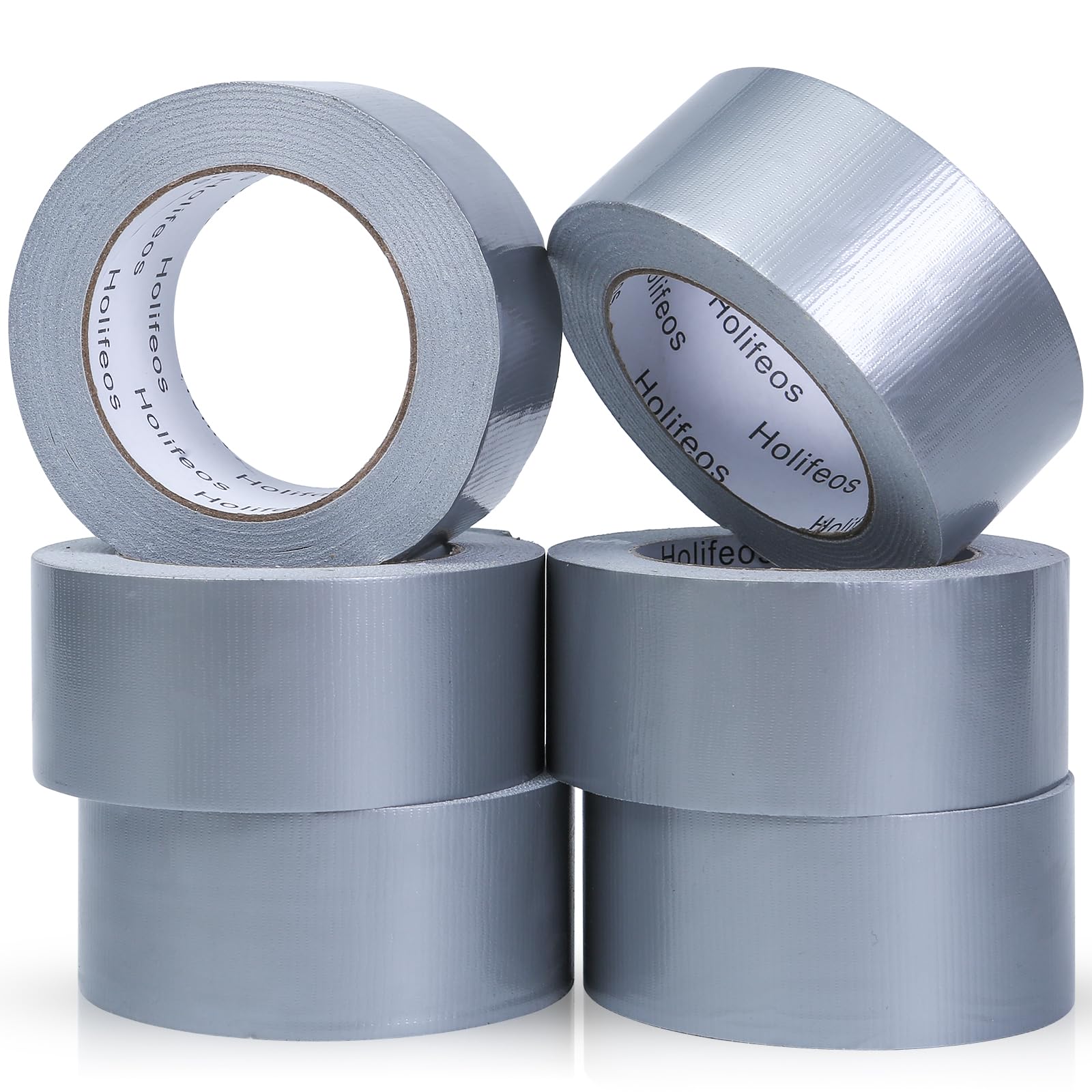 Paquete de 6 cintas adhesivas plateadas resistentes, impermeables y sin residuos para uso en interiores, exteriores e industriales, se rasga a mano (2 pulgadas x 30 yardas)