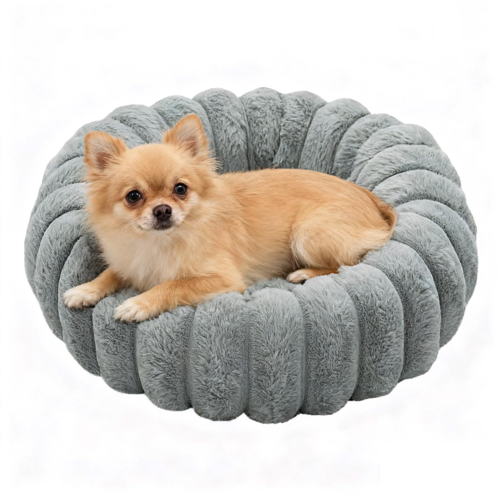 Panier pour chat chaud contre le stress avec coussin en peluche lavable