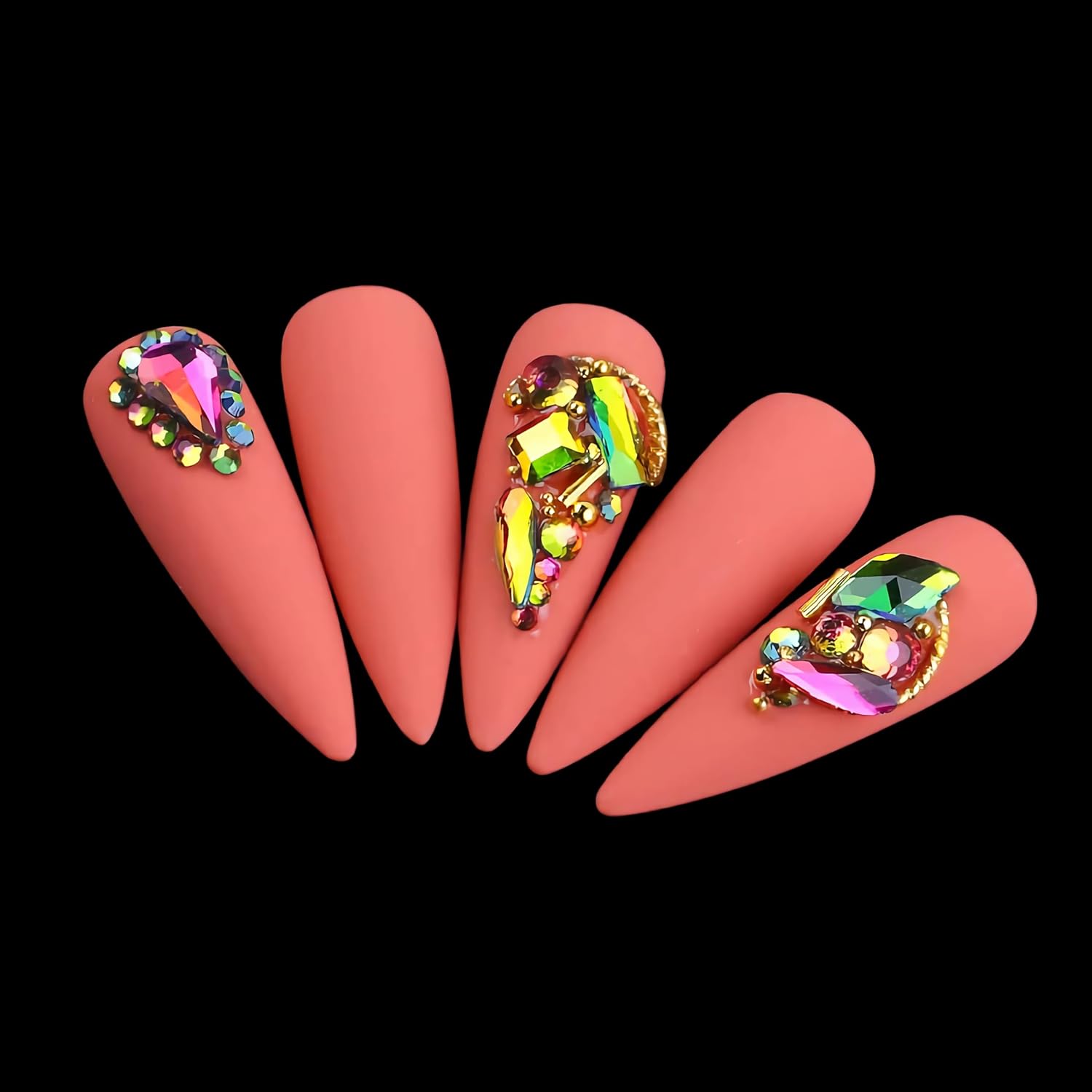 12 Types of Colorful 600 Diamonds + 2500 Flat Rhinestones Mix 20 Styles Flatback DIY Crafts Rhinestone Crystals 3D Decorations Flat Back Stones Set +Tweezers + Drill Pen - Image 6