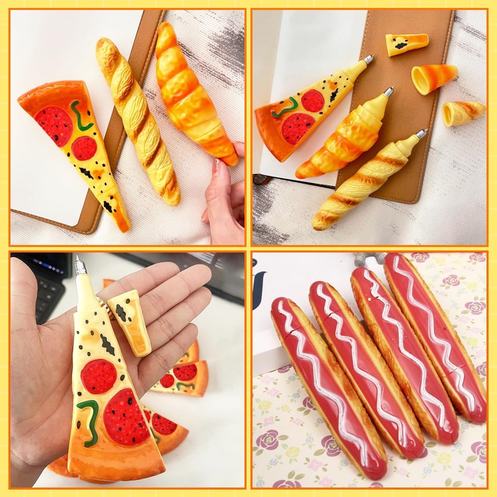 Novelty Ballpoint Pens, 4PCS Fast Food Shaped Funny Pen, Hot Dog image 5