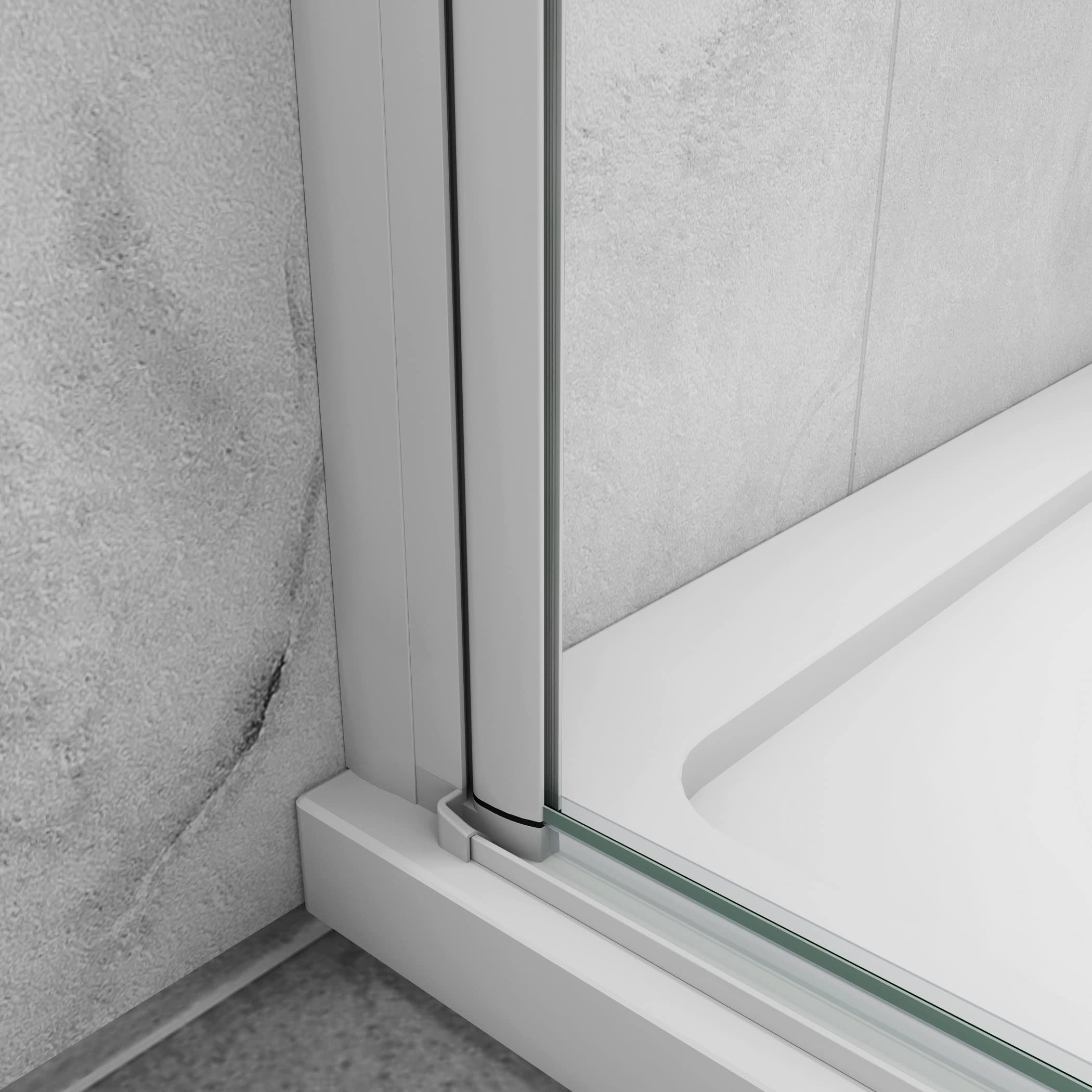 AICA porte de douche battante 110x180cm profilé blanc en 5mm verre anticalcaire porte de douche Hauteur 180cm Installation en niche