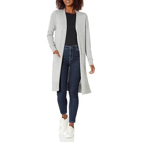 Amazon Essentials Women's Lightweight Longer Length Cardigan Sweater (Available in Plus Size)