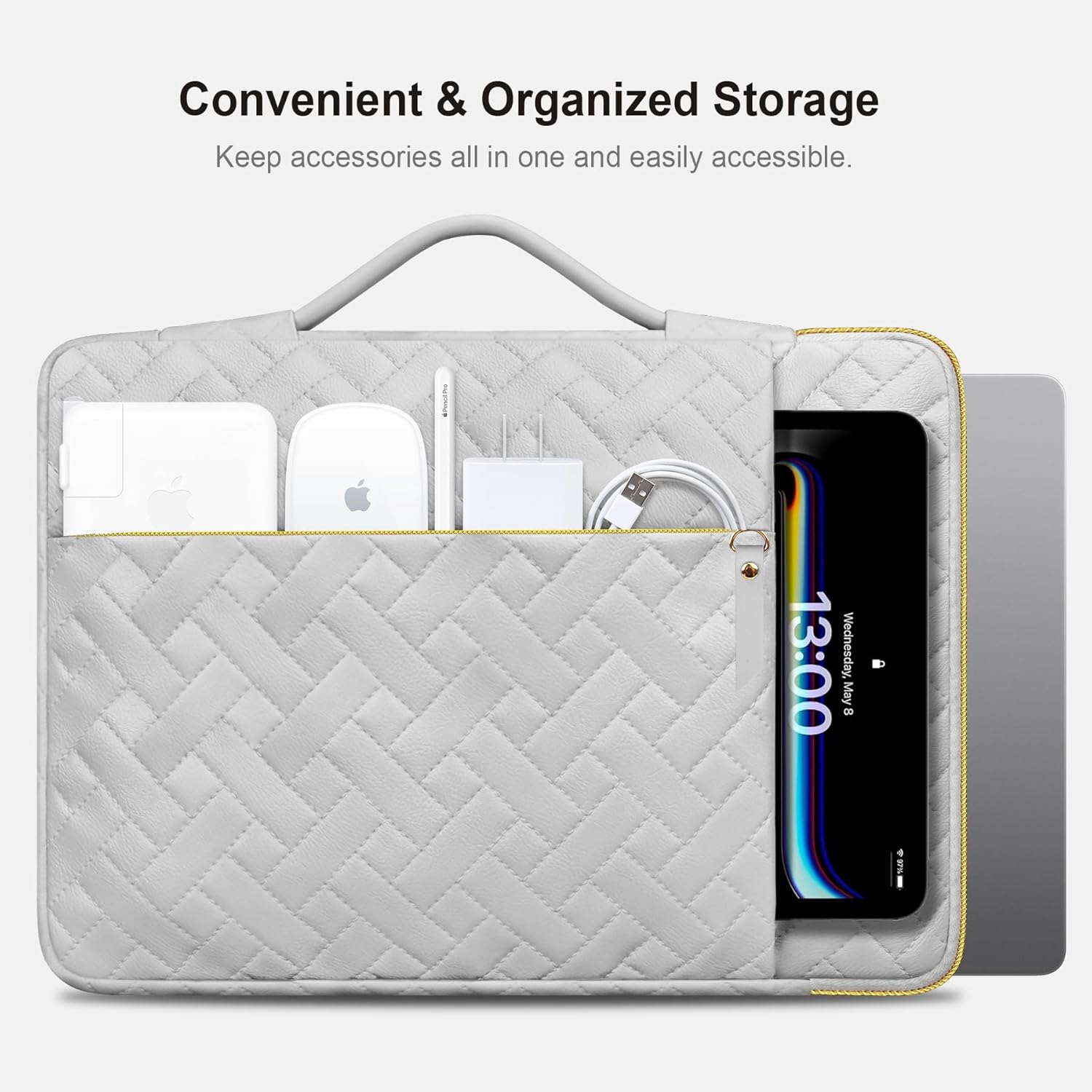 Lacdo 360° Protective 14 Inch Laptop Sleeve Case for HP Lenovo Dell ASUS Acer Chromebook 14 / HP Stream 14 / Dell Inspiron 14 / Lenovo IdeaPad 14 / Acer Spin/ASUS ZenBook Computer Bag, Space Gray - Image 3