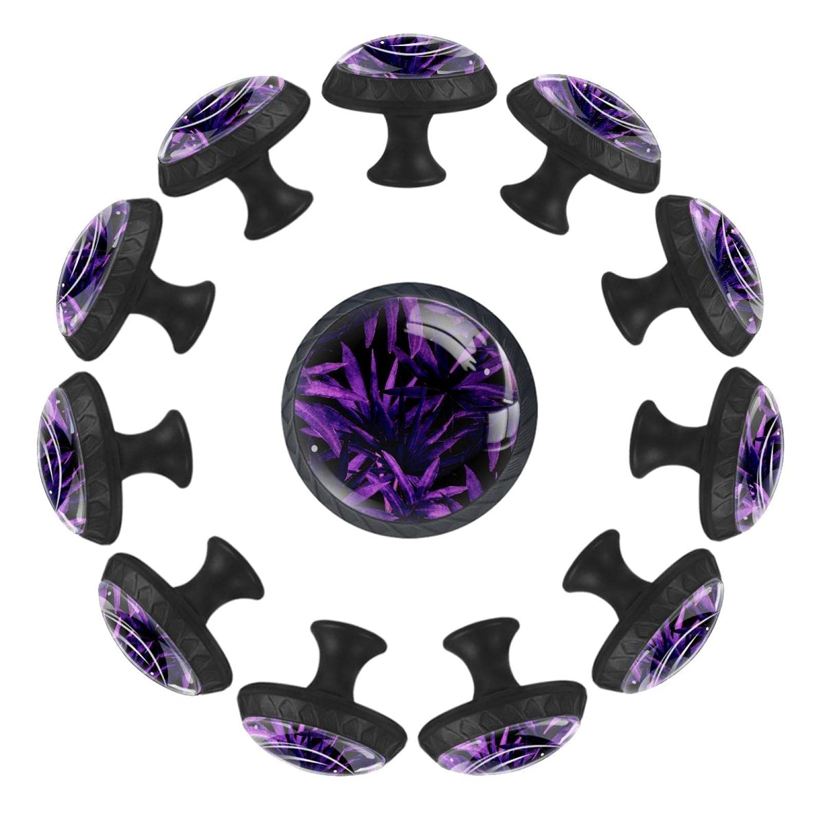 Boutons de tiroir ronds feuilles tropicales 35mm lot de 12 boutons pour meuble et commode