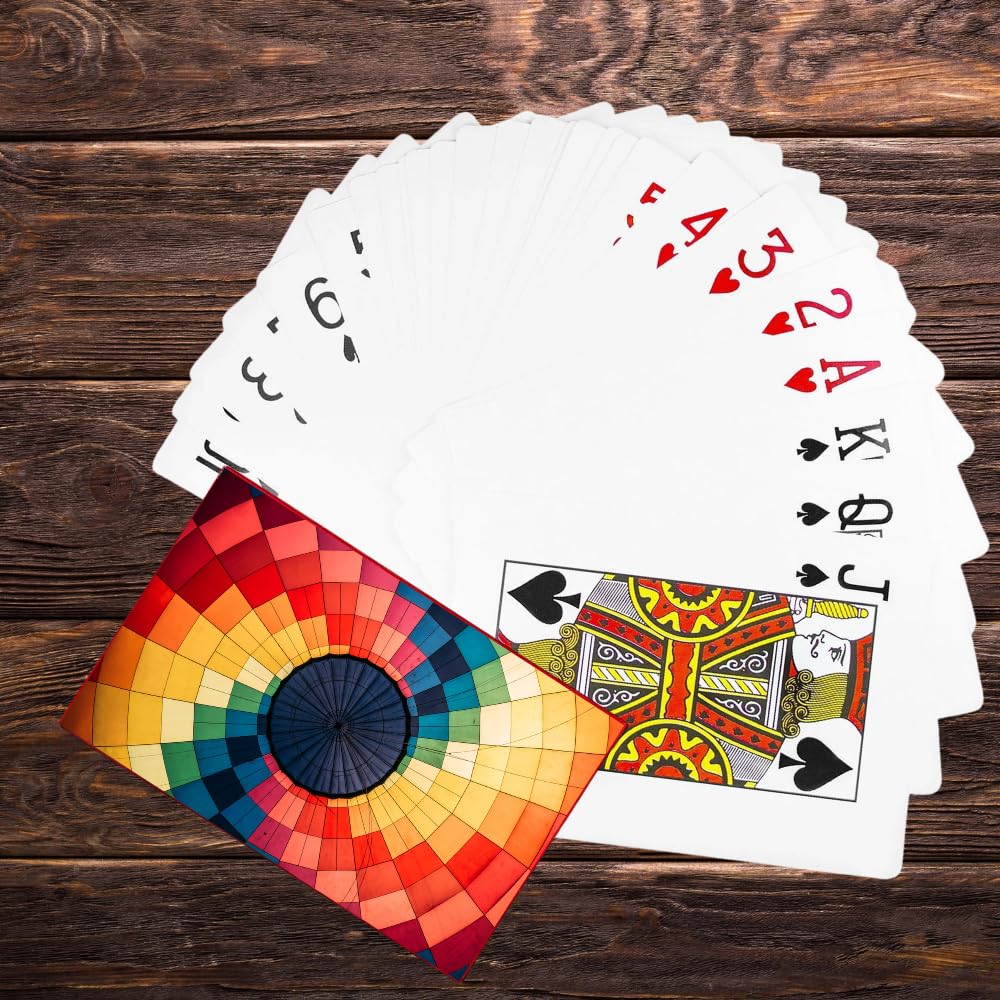 Playing Cards Deck Standard Bridge Size Plastic Laminated Coating Cards Traditional Rummy Game Playing Cards with Box for Kids & Adults - Aesthetic Multicolour, Pack of 1