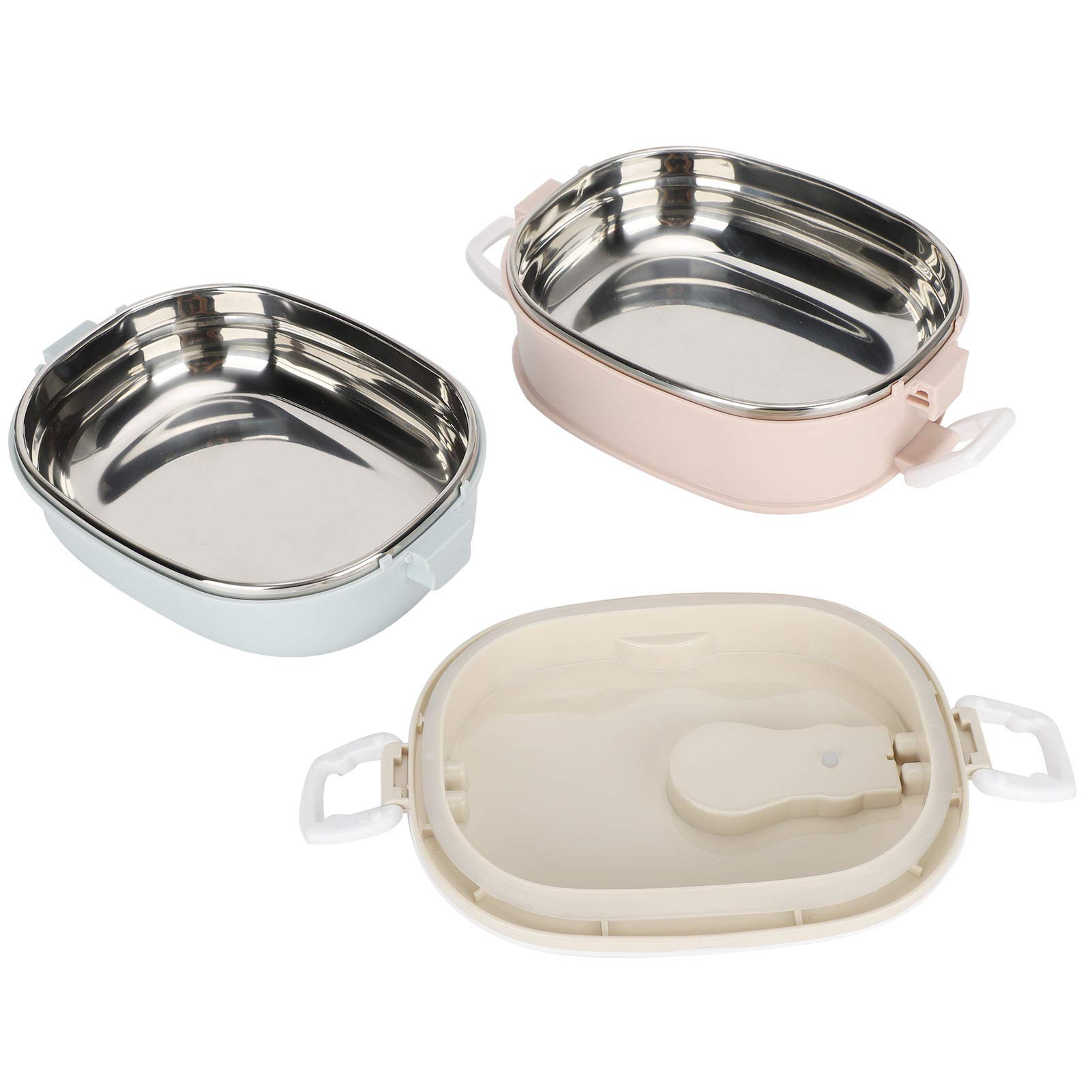 Wakects Lunch Box in Acciaio Inox, 2 Strati 1800 mL Box Ermetico, Contenitore Porta Pranzo Portatile con Maniglia per Ufficio, Pranzi a Lavoro, Scuola 18 x 15 x 14 cm
