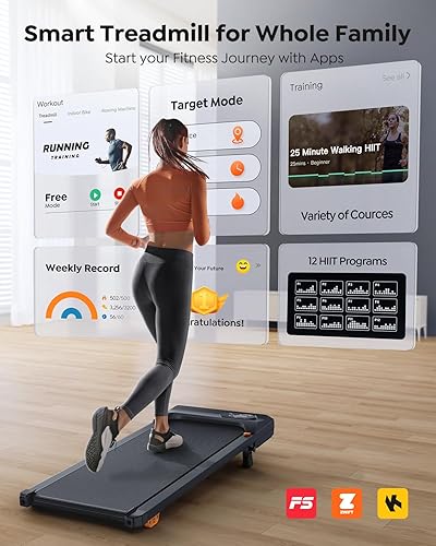 Miniatura 6 de Walking Pad Treadmill with Incline, Under Desk Treadmills for Home Office, 10% Manual Incline Portable Treadmill with Remote Control/APP and