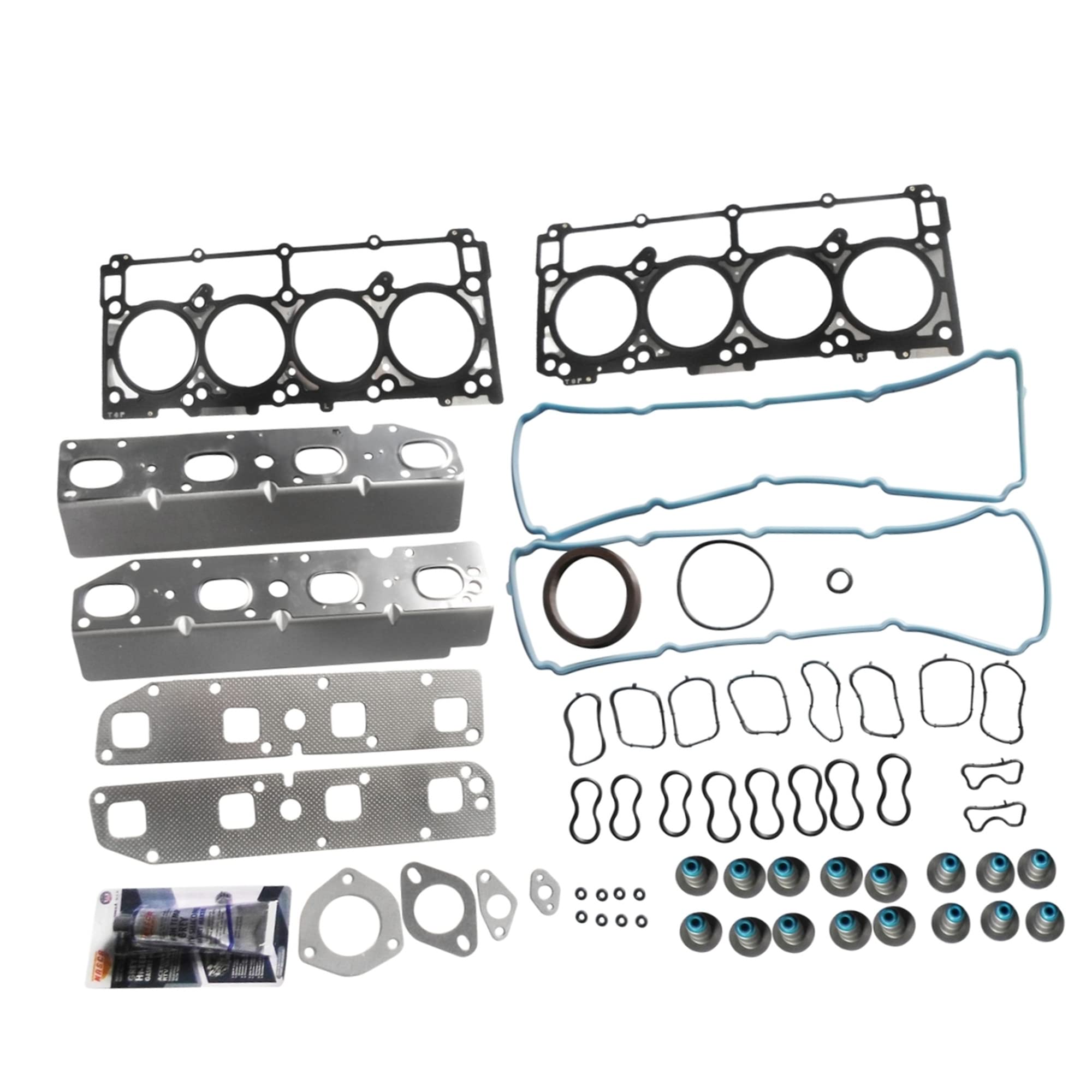 Partsflow Engine Cylinder Head Gasket Set For Chrysler 300 For Chrysler Aspen For Dodge Challenger For Dodge Durango For Dodge Ram For Jeep Grand Cherokee For Jeep Commander For Ram 5.7L V8 16V VIN"T"