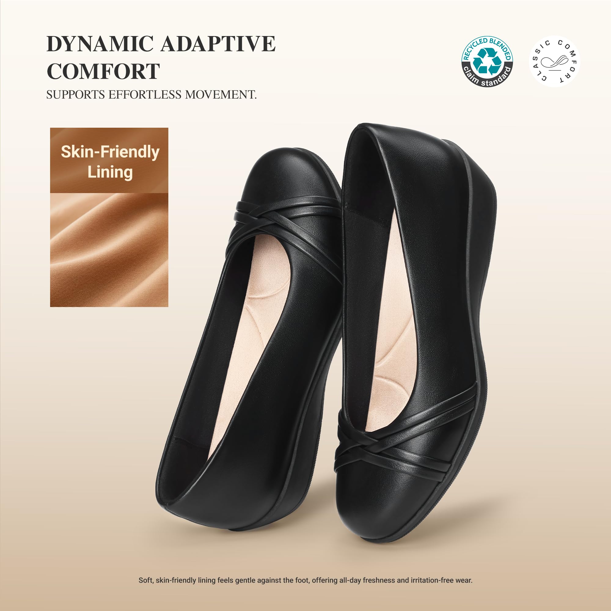 DREAM PAIRS Ballerinas Damen Elegante Kleinem Keilabsatz