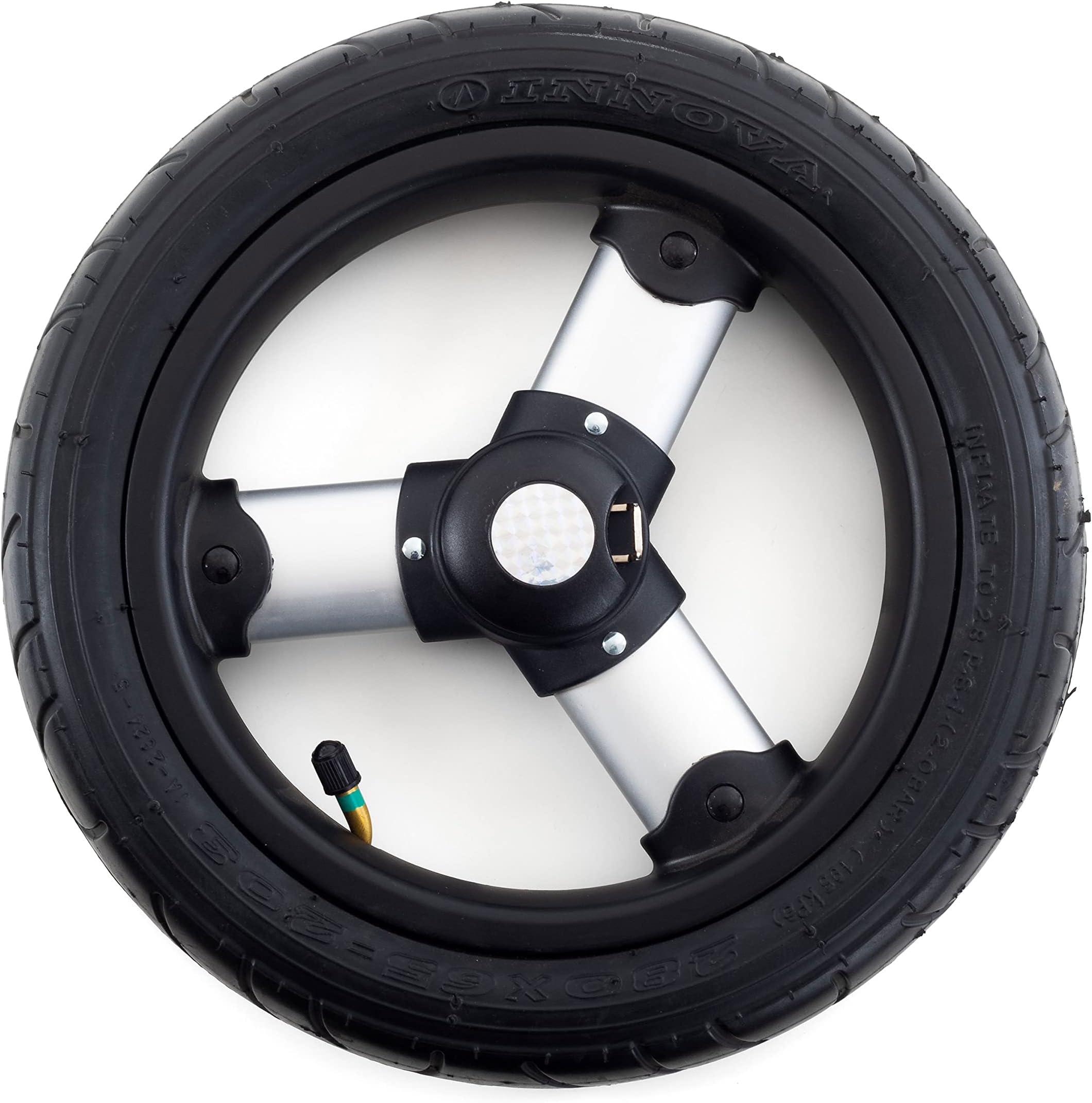 Andersen Replacement Wheel for Royal Shopping Trolley and Bicycle Trailer, Diameter 250 mm, Pneumatic Tyres and Ball Bearings, Silver