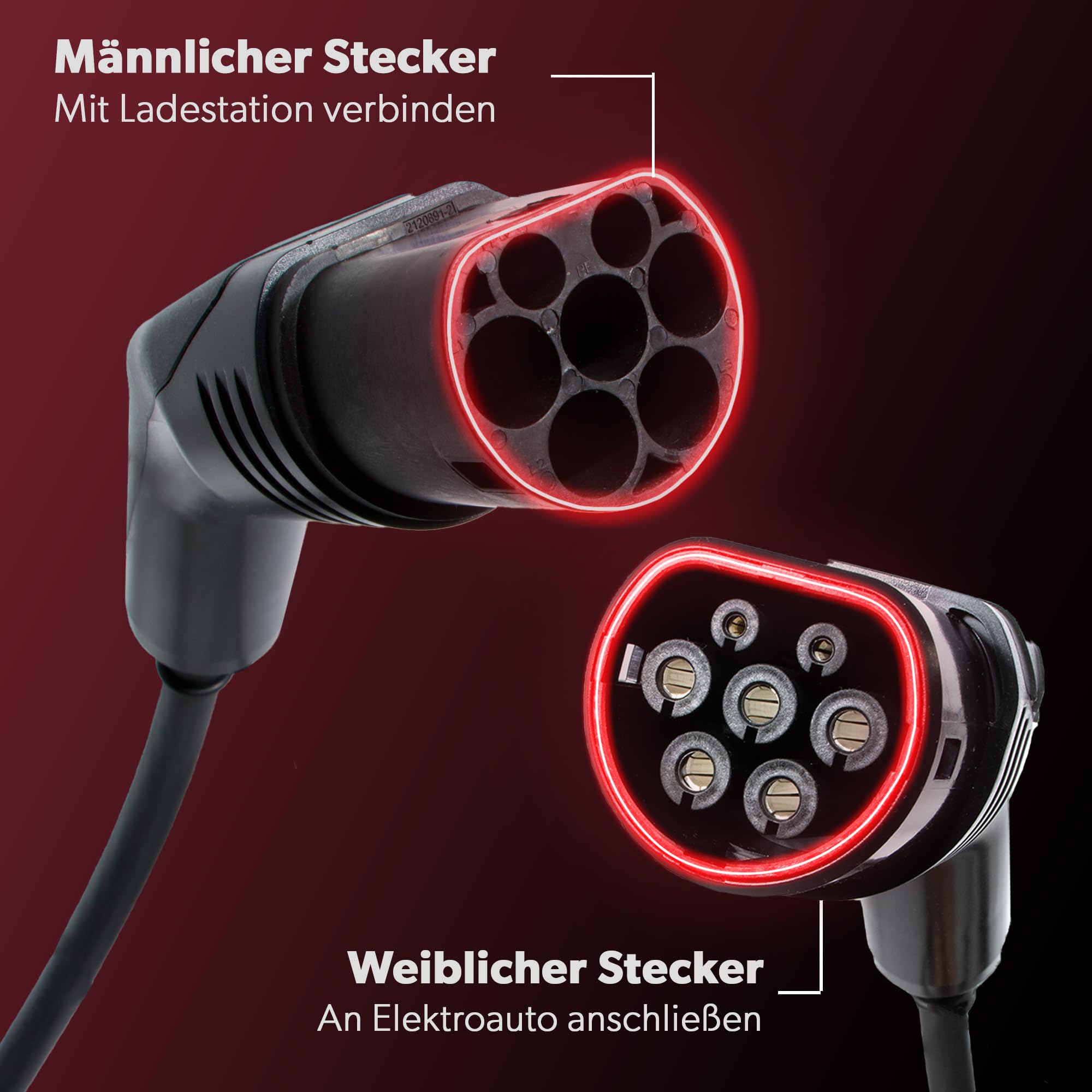 siwitec Typ 2 Ladekabel 22 kW, 7 Meter, 32 A, Mode 3, Ladekabel Elektroauto Typ 2, 3-Phasig, Typ 2 EV Ladekabel E-Auto, IP44, Ladekabel für alle Typ 2 Elektrofahrzeuge