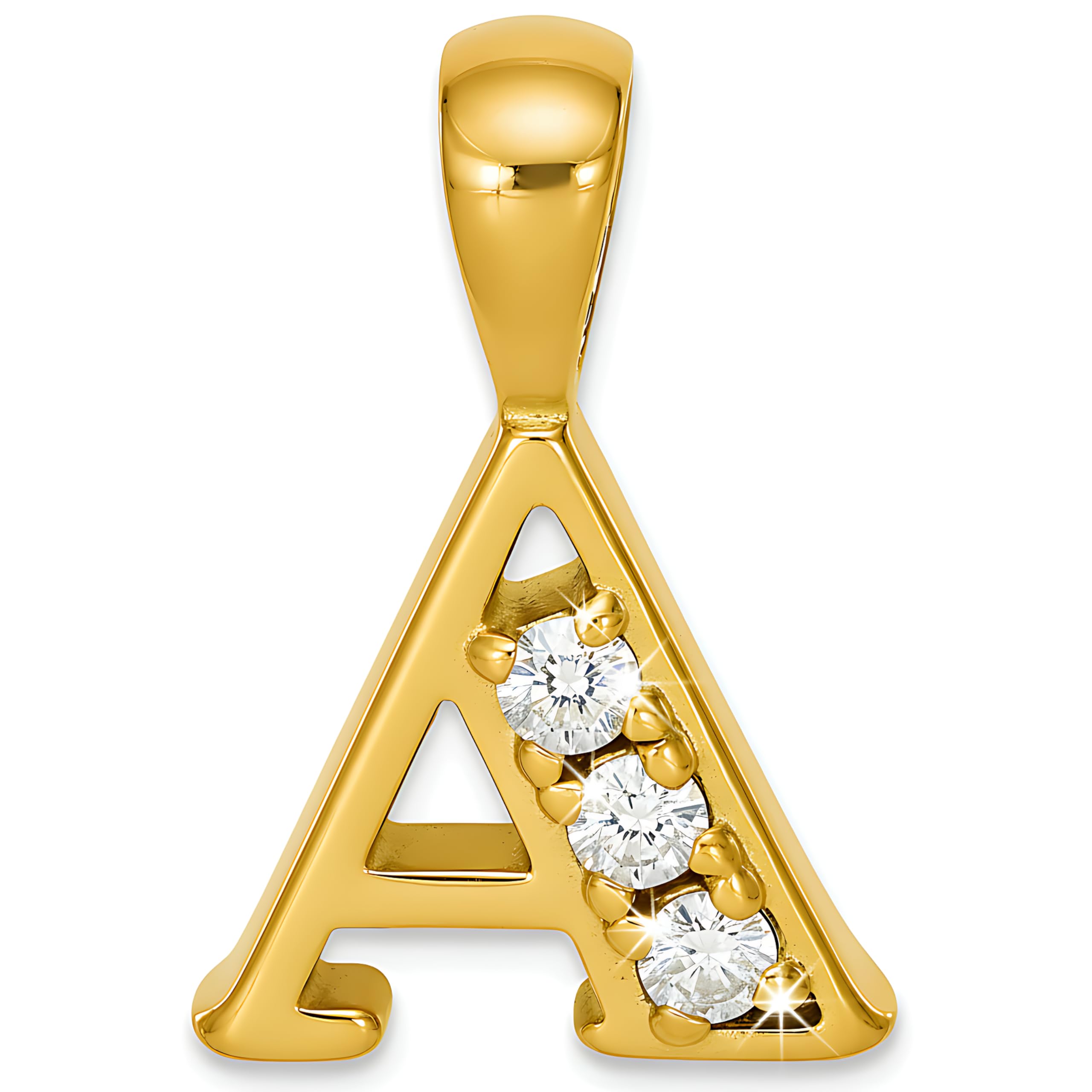 LIFETIME JEWELRY Gold Initial Necklace - Cubic Zirconia A-Z Small Letter Pendant - Real 24k Gold Plated - Lifetime Replacement Promise