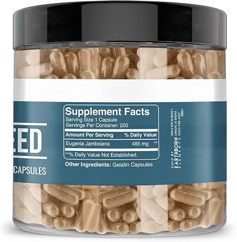 Miniatura 3 de Earthborn Elements Jamun Seed 200 cápsulas, pura y sin diluir, sin aditivos