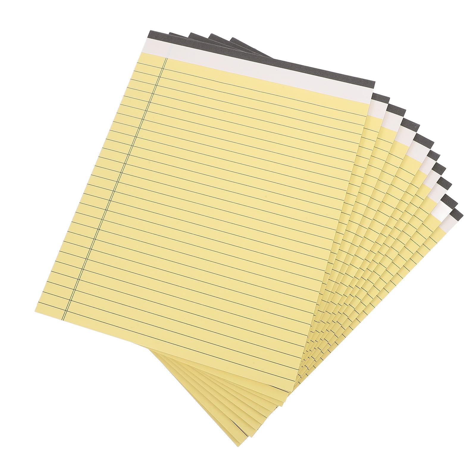 MAGICLULU Blocchi di Carta Gialli a Righe 10 Pezzi, Quaderni Planner Portatili 20,3x28 Cm 30 Pagine Perforate, Blocco Note Bifacciale per Scuola, Università e Ufficio