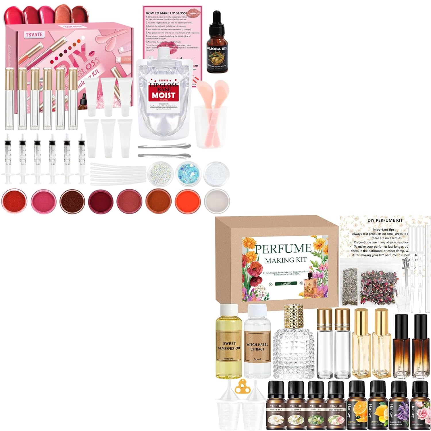 DIY Perfume Lip Gloss Making Kit Set - Make Your Own Scented Roller Perfume Moisturizing Lip Gloss with