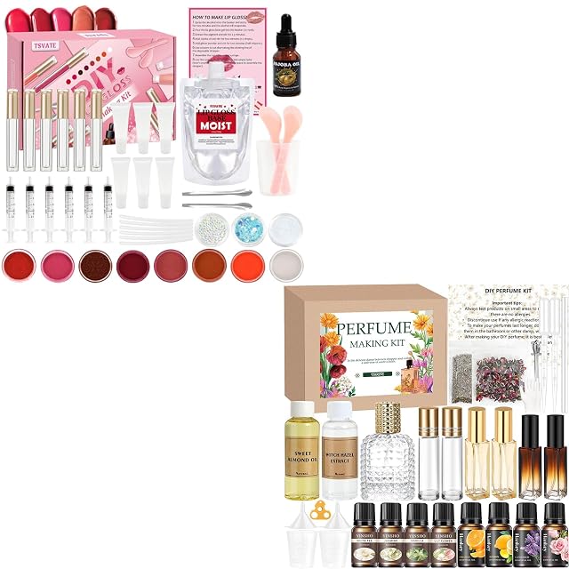 DIY Perfume Lip Gloss Making Kit Set - Make Your Own Scented Roller Perfume Moisturizing Lip Gloss with