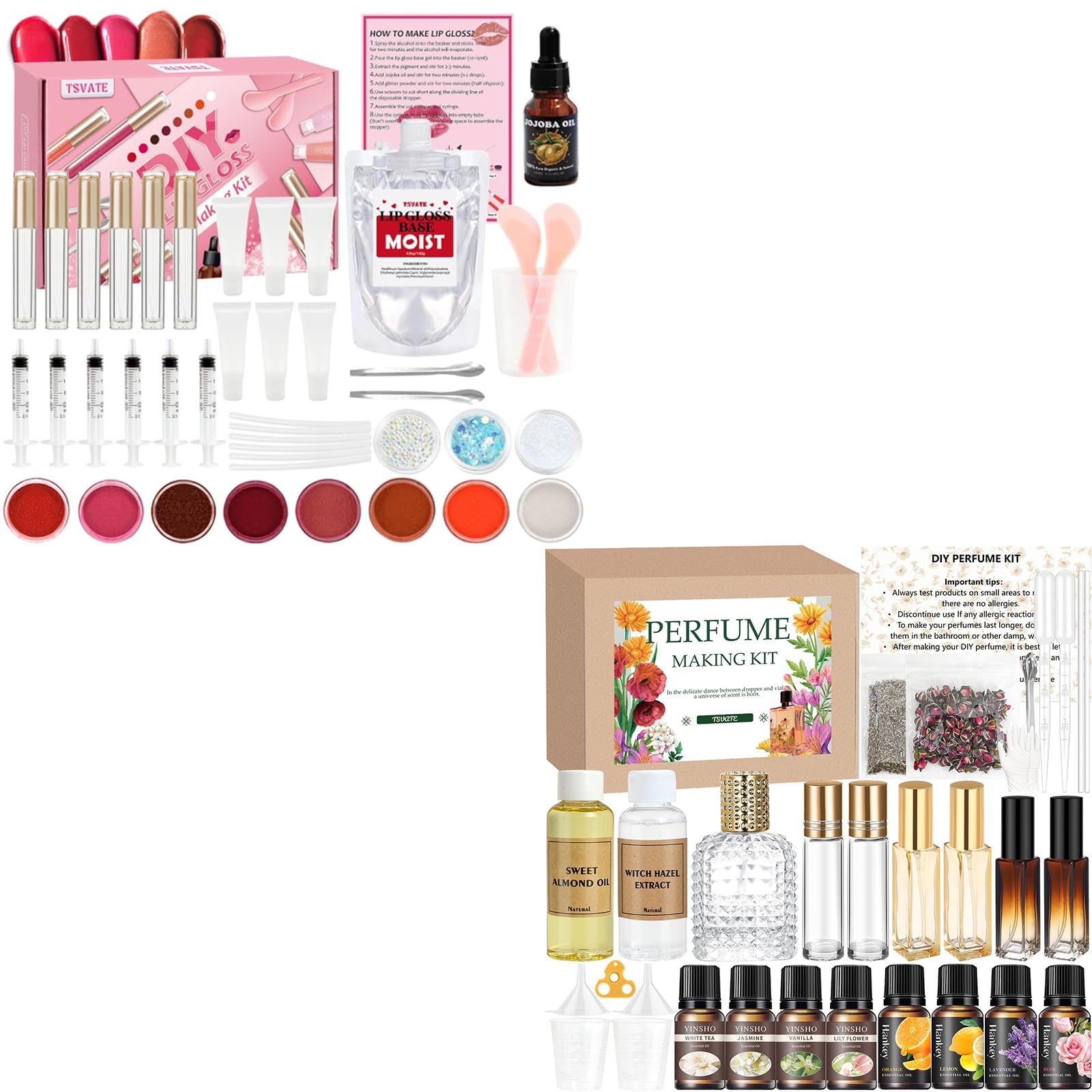 DIY Perfume Lip Gloss Making Kit Set - Make Your Own Scented Roller Perfume Moisturizing Lip Gloss with