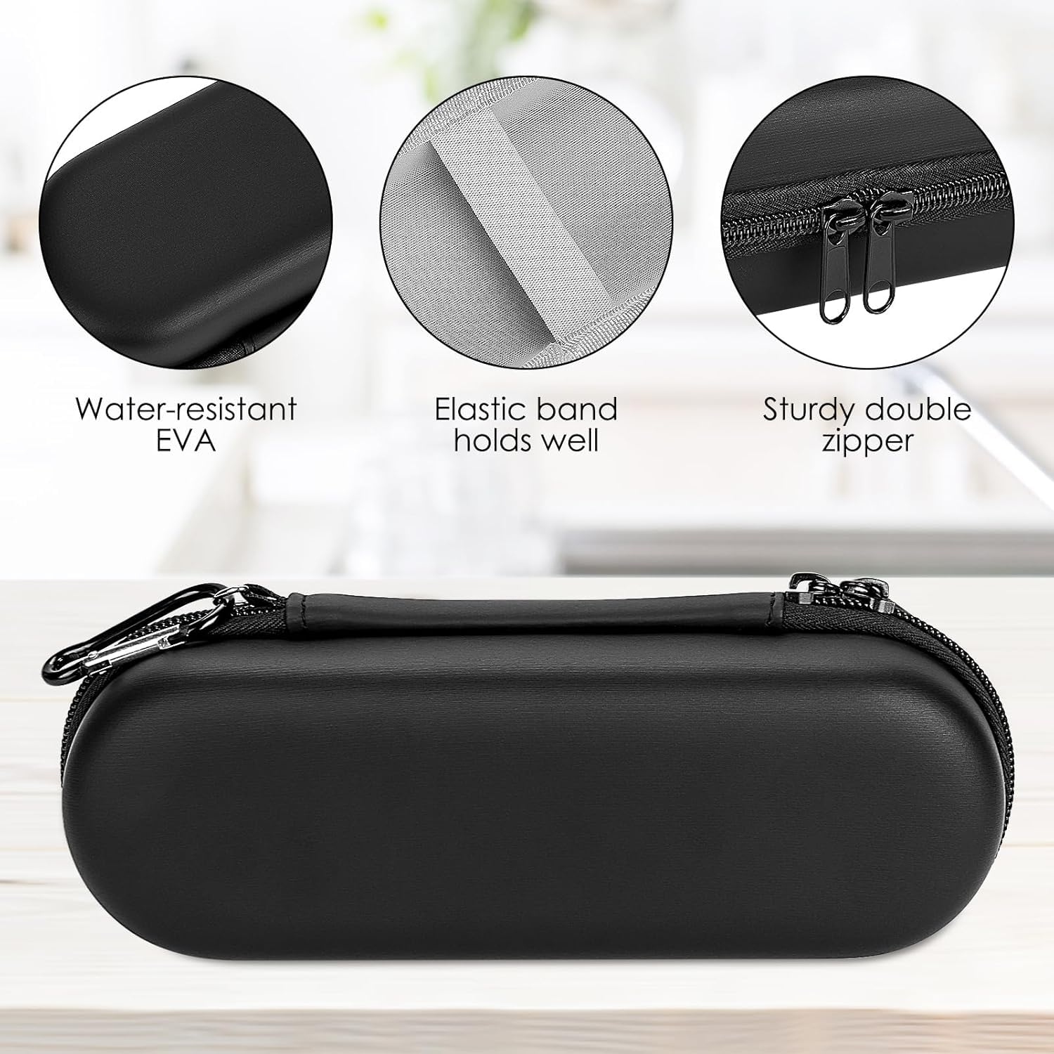 Inralimot Electric Toothbrush Travel Case, EVA Hard Storage Case Compatible with Oral B Pro 1000, 2000, 3000, 3500, 7000, Philips Sonicare ProtectiveClean (Black) 3