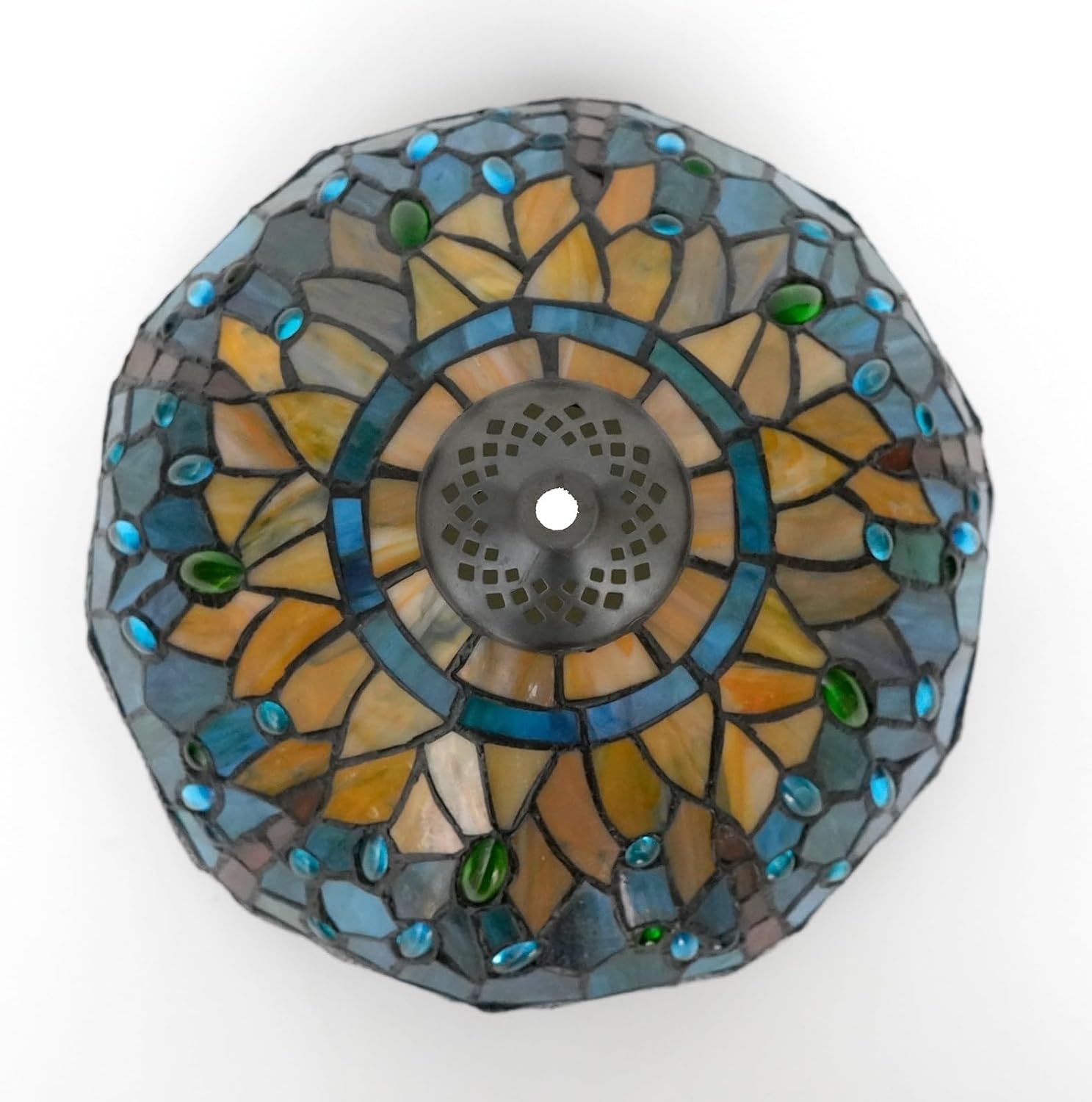 Tiffany Style Lamp Shade 12 Inch Stained Glass Lampshade Replacement Green Yellow Dragonfly Ceiling Light Shade for Table Lamps Pendant Light Floor Lamp Handcrafted Vintage Home Deco