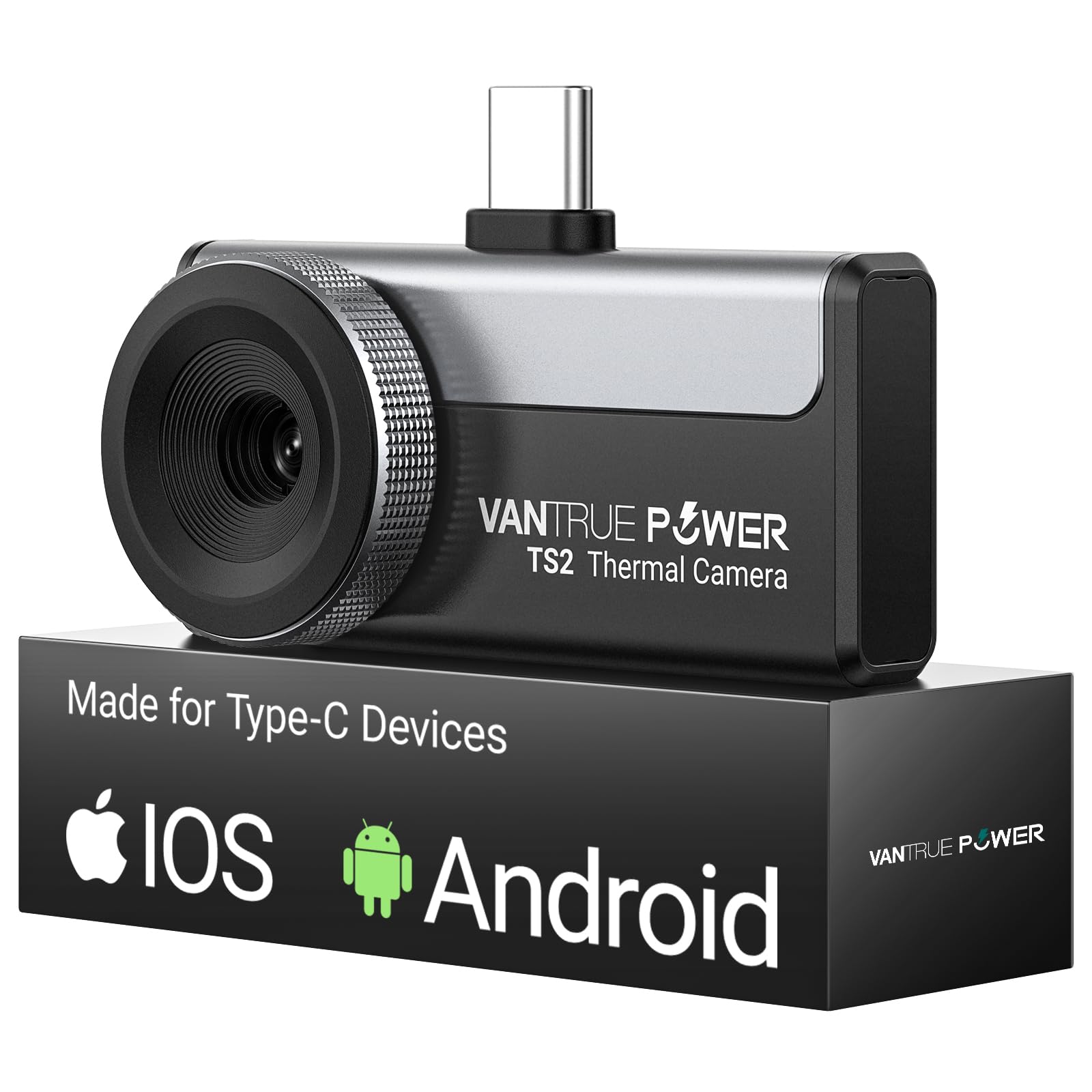 TS2 Wärmebildkamera Thermalkamera für iPhone & Android, 512x384 Superauflösung, Infrarotkamera 8 mm manuellem Makrofokus, für die Inspektion Haushalts Heizung Jagd Handwerker, Familie