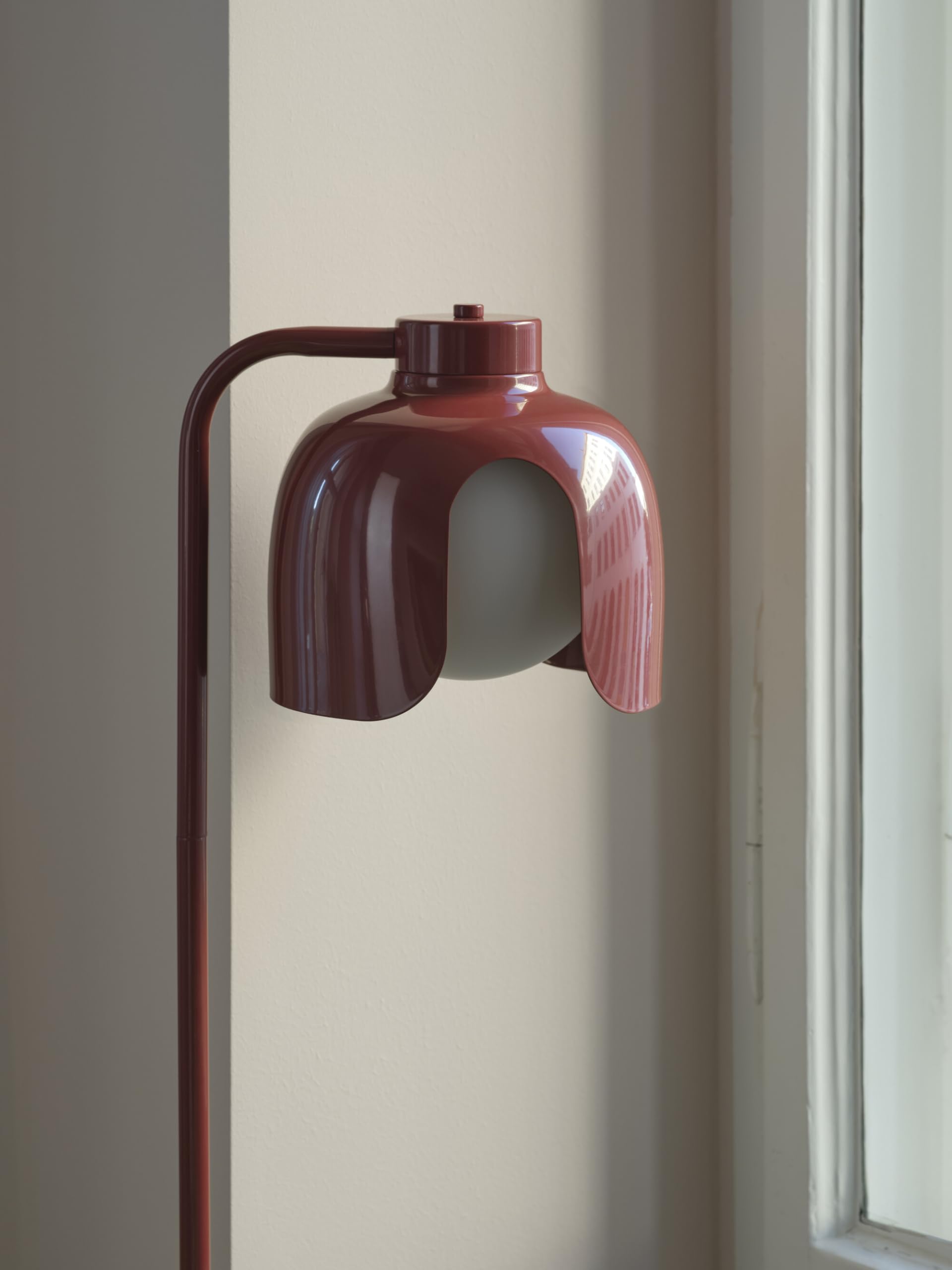 OSRAM Lampada da terra DECOR Corolle, vetro in metallo rosso, versione E27, cavo in tessuto, stile retrò, diametro 270mm