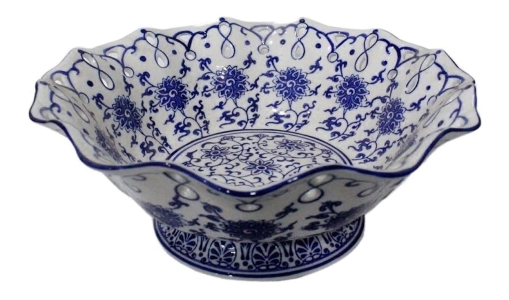 IROEJT Fruit Bowls Countertop Fruit And Vegetable Basket Bowl Ceramic Hollow Design Fruit Plate Creative Home Fruit Basket Snack Bowl Vegetable
