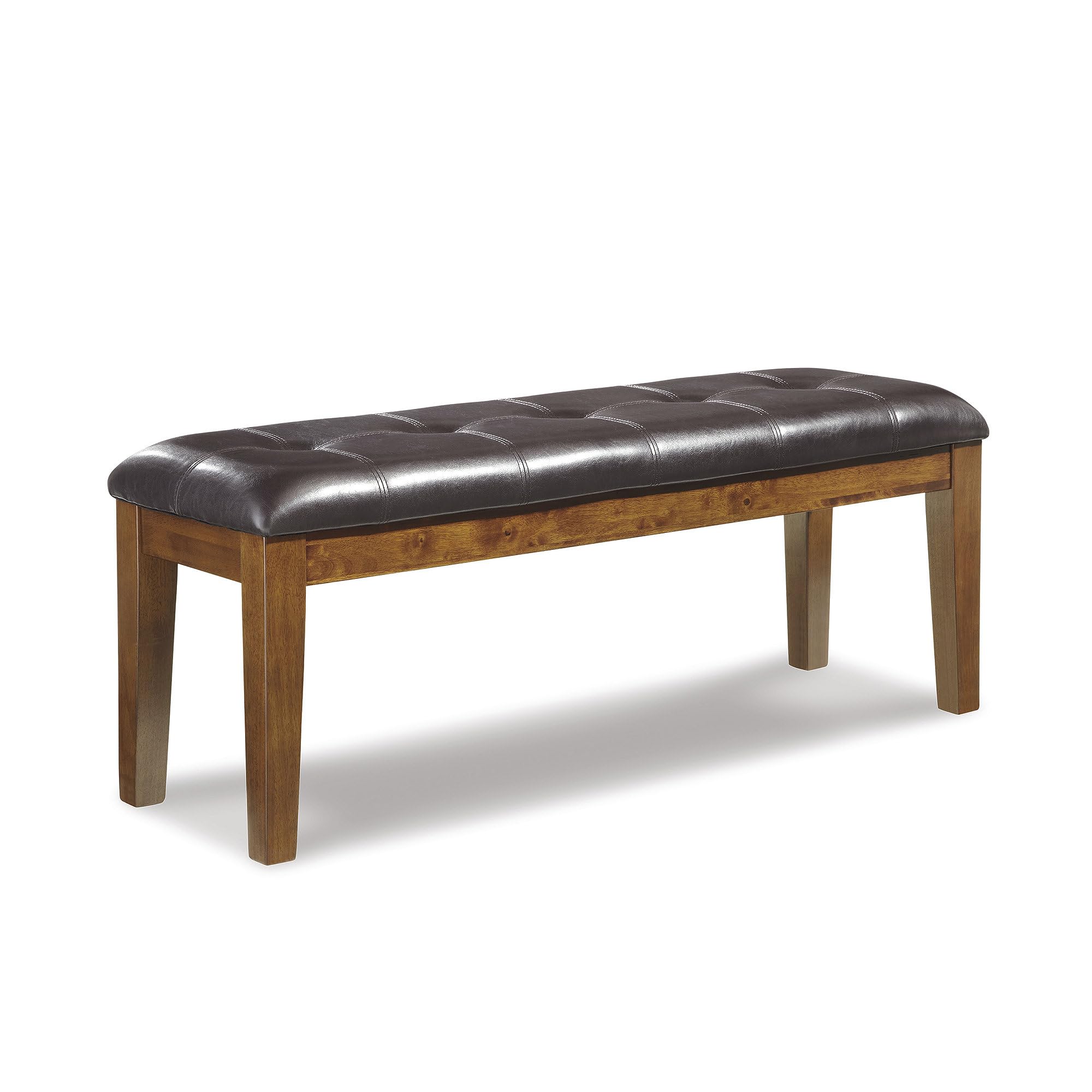 Signature Design by Ashley Ralene Tufted Upholstered Dining Room Bench, Medium Brown